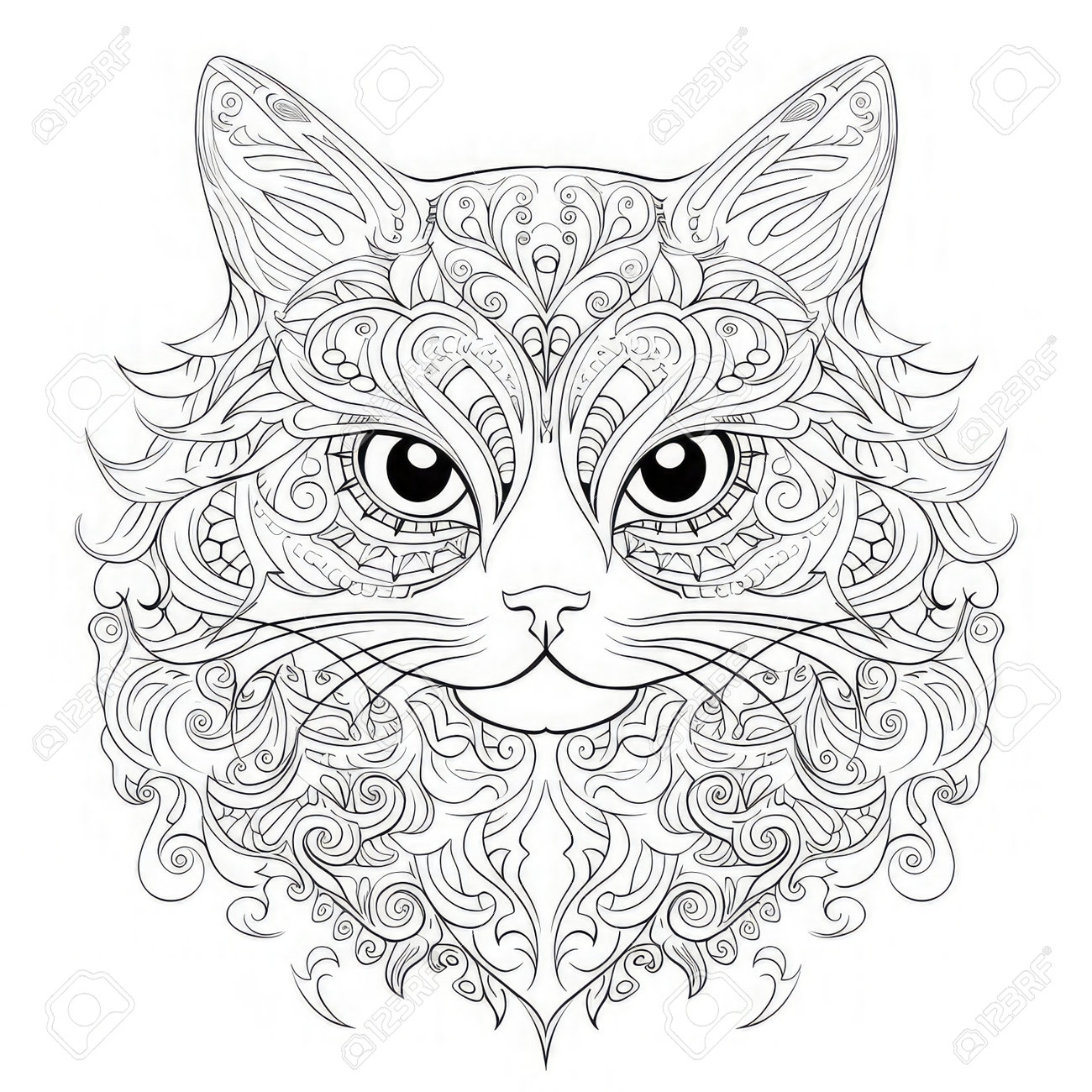 cat coloring pages for adults