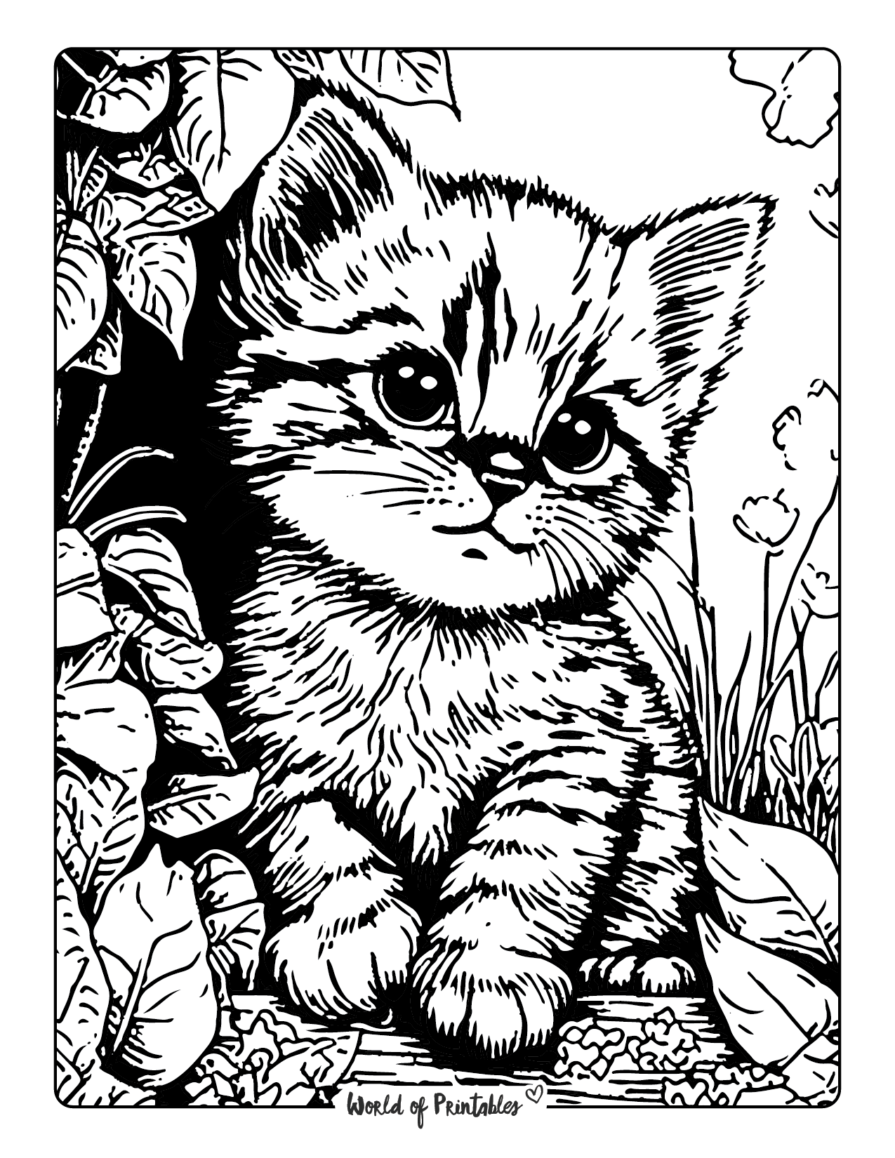 Cat Coloring Pages For Kids Adults World Of Printables
