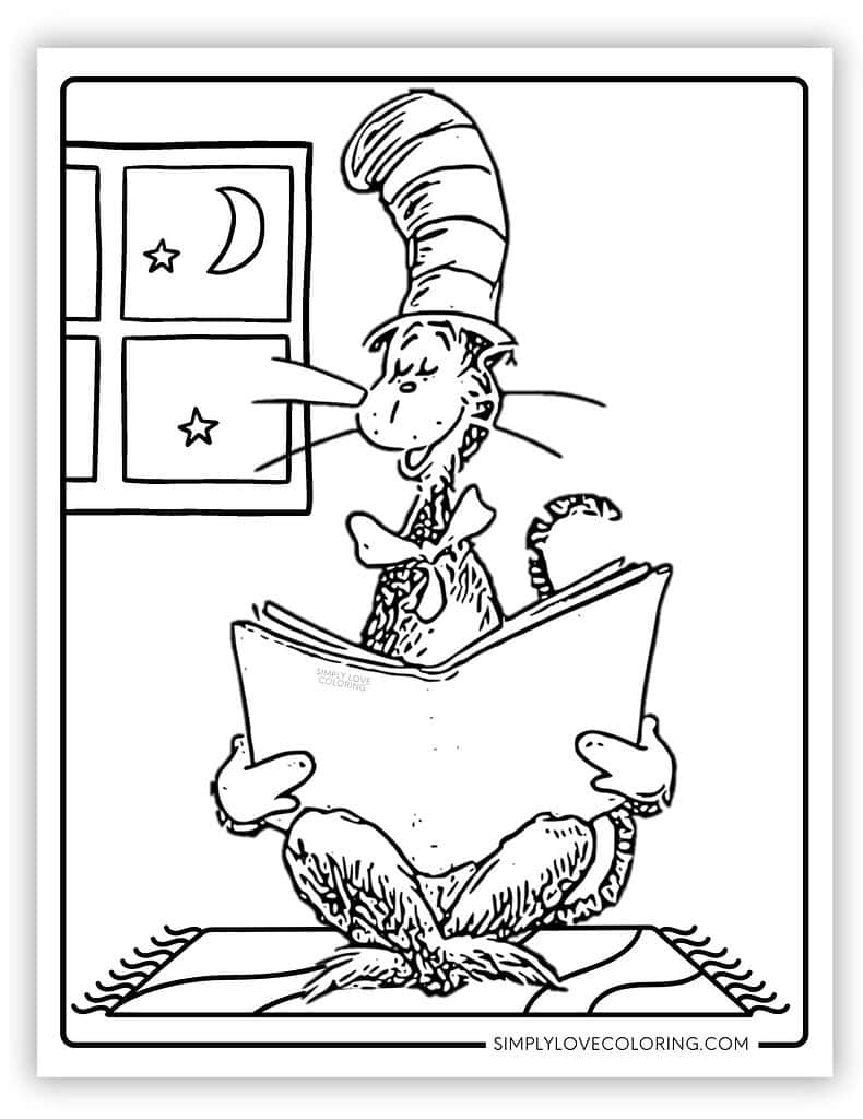 Cat In The Hat Coloring Page