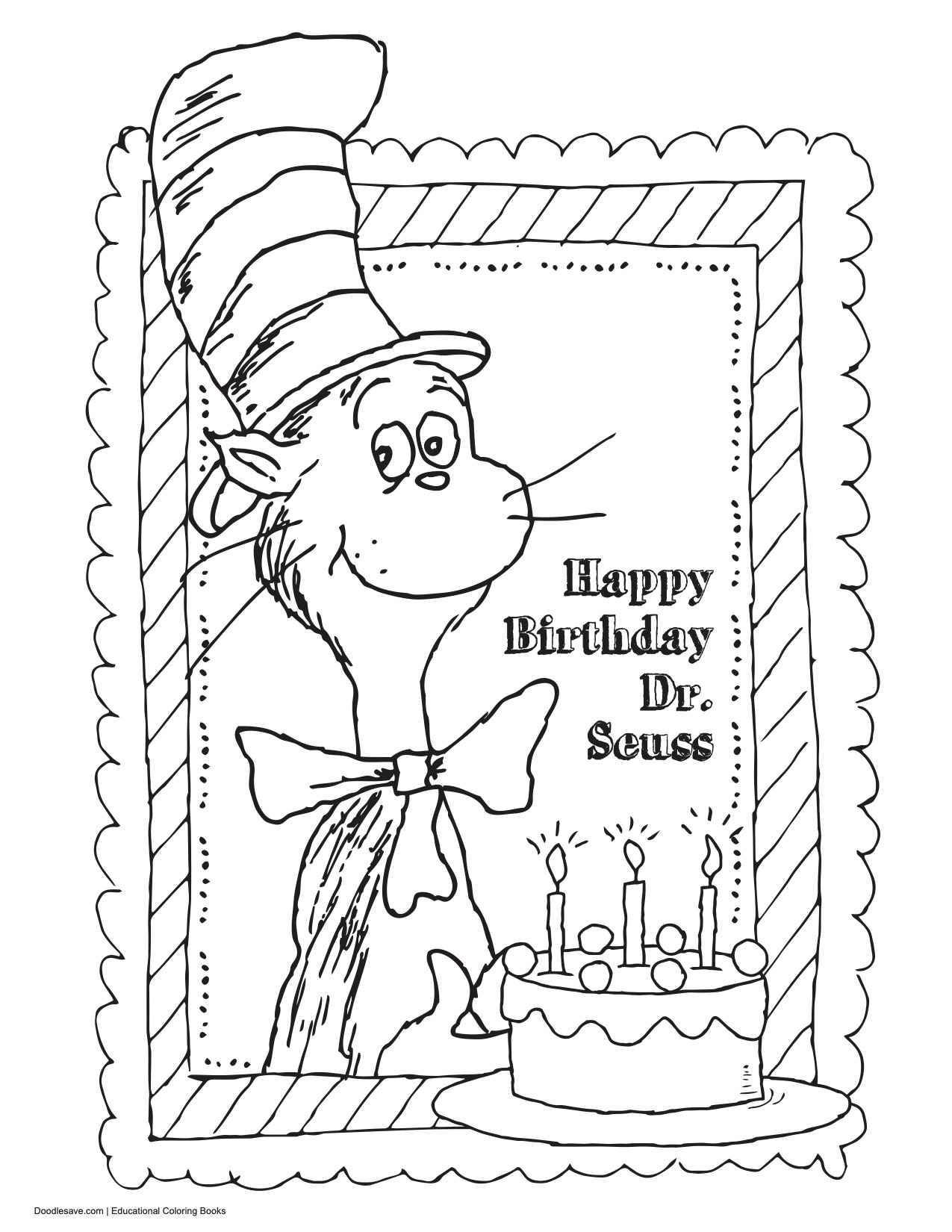 cat in the hat coloring sheet