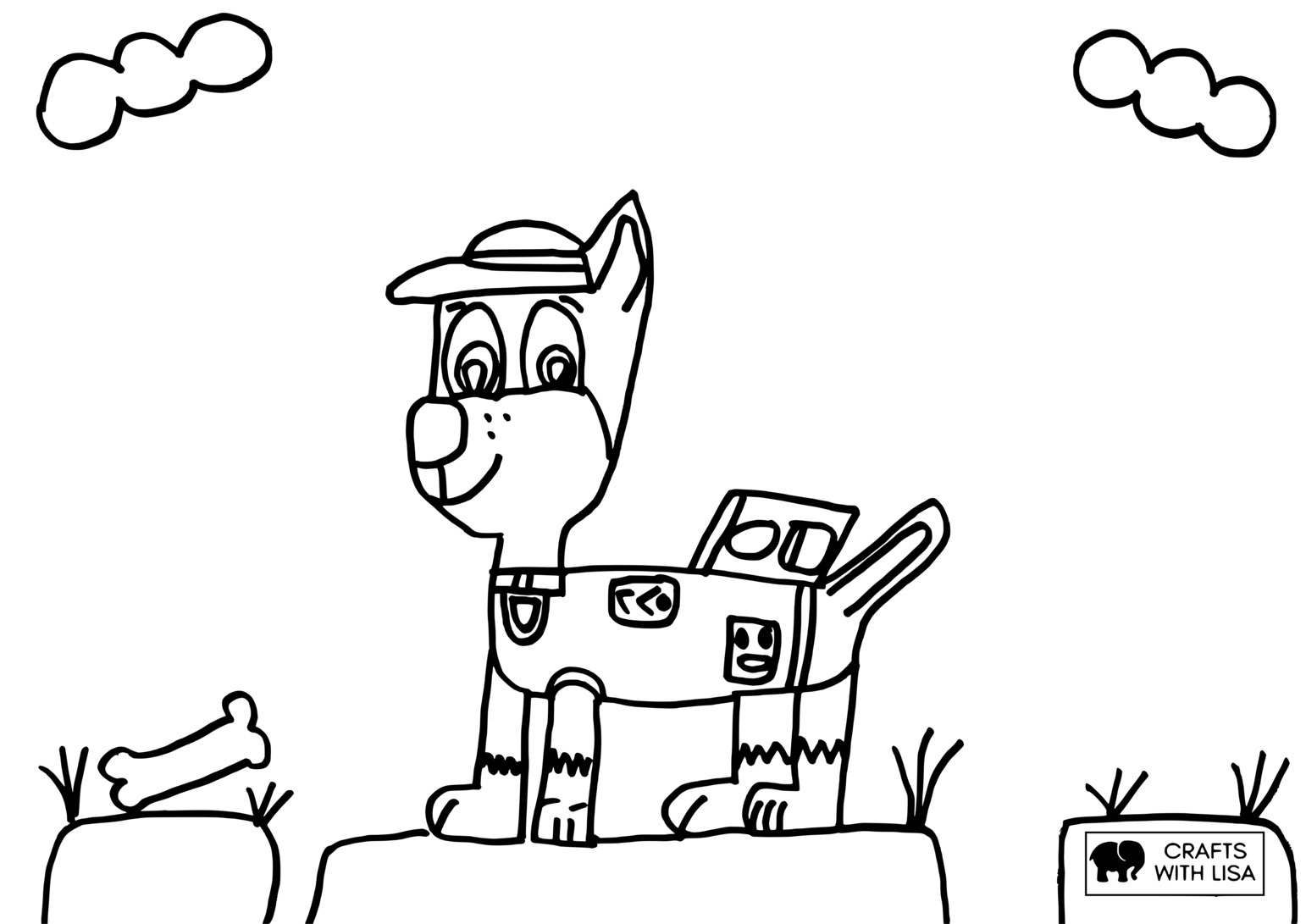 chase from paw patrol coloring page