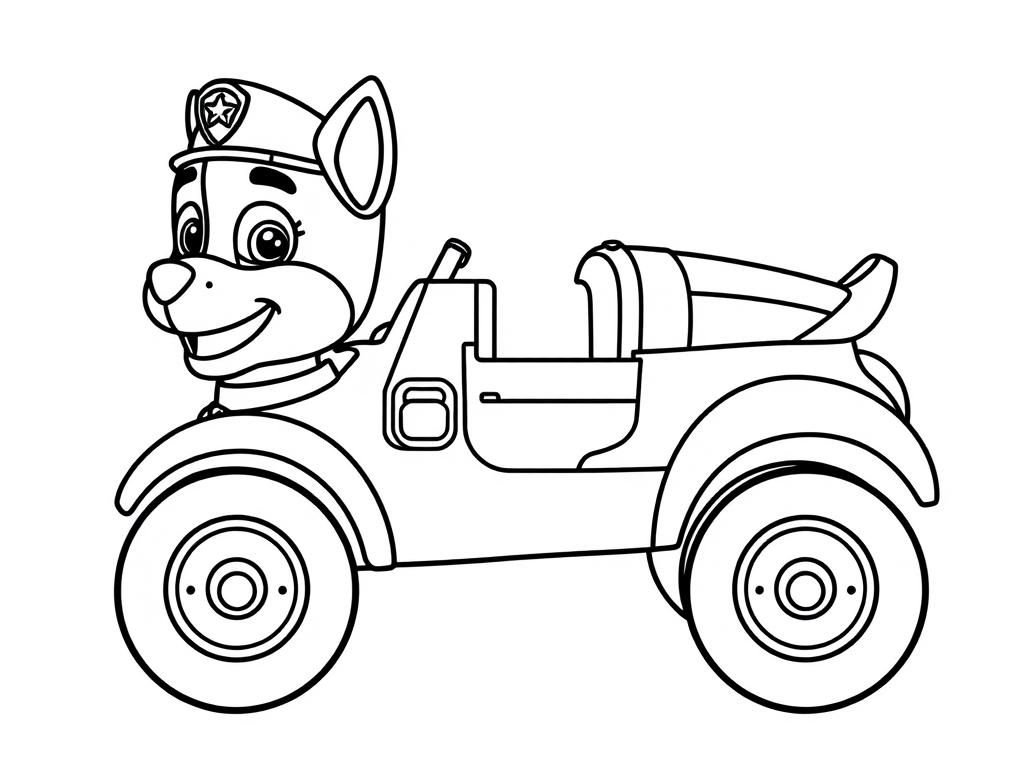 chase paw patrol colouring pages