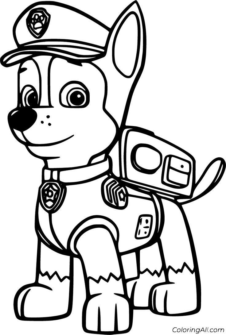 Chase Paw Patrol Colouring Pages