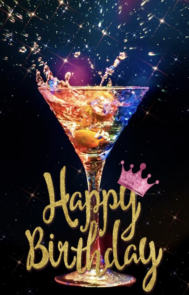 Cheers To Another Year Happy Birthday Card With Martini Glass