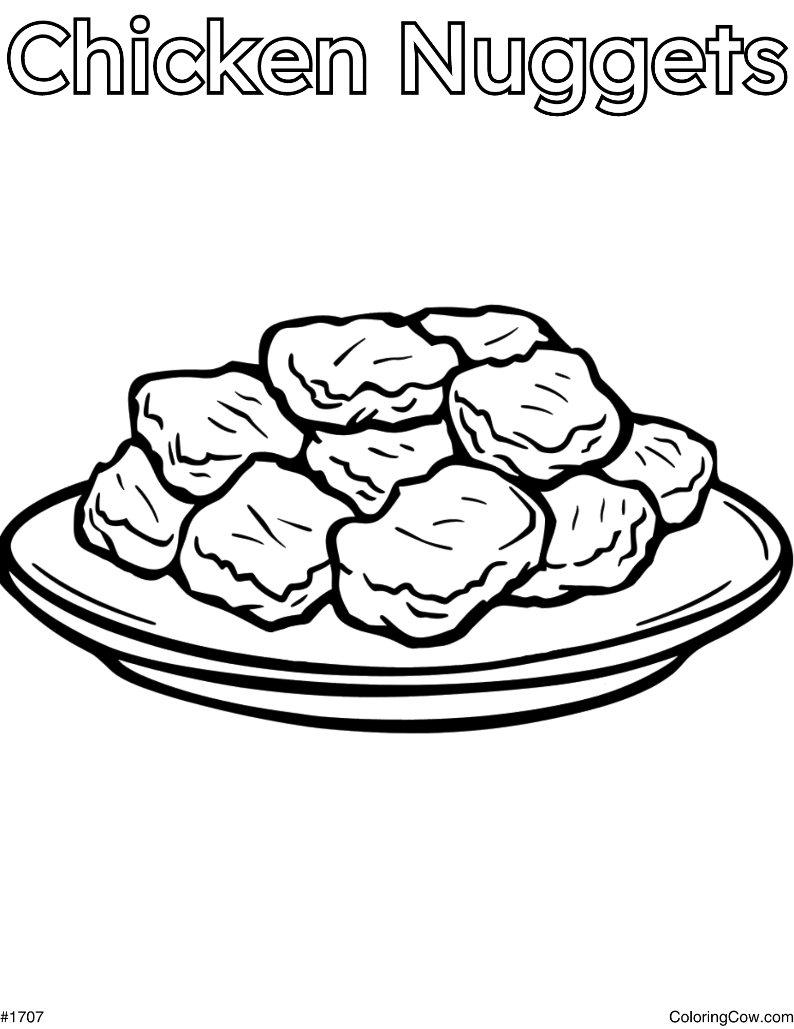 Chicken Nugget Colouring Pages Printable