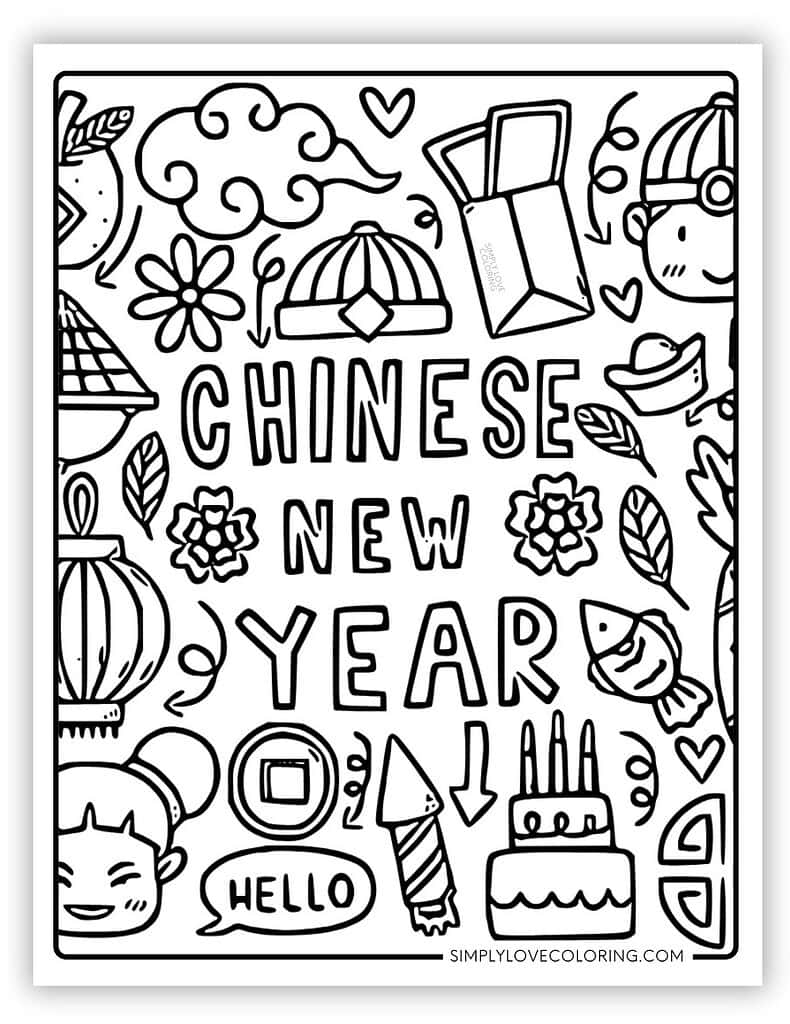 chinese new year coloring pages