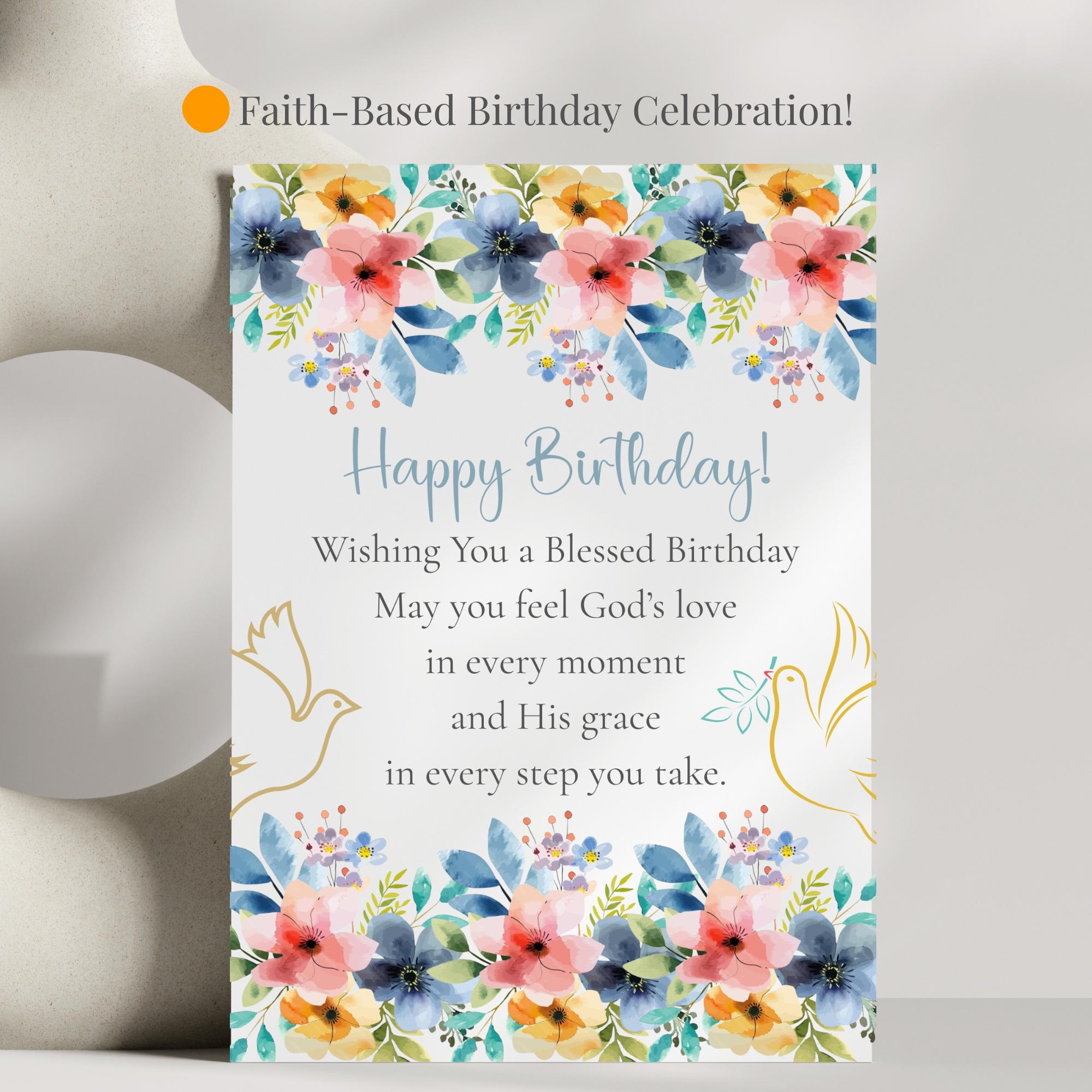 Christian Birthday Card Faith Based Birthday Card For Her Bible Birthday Card Spiritual Happy Birthday Card For Friend Jesus Birthday Card Etsy