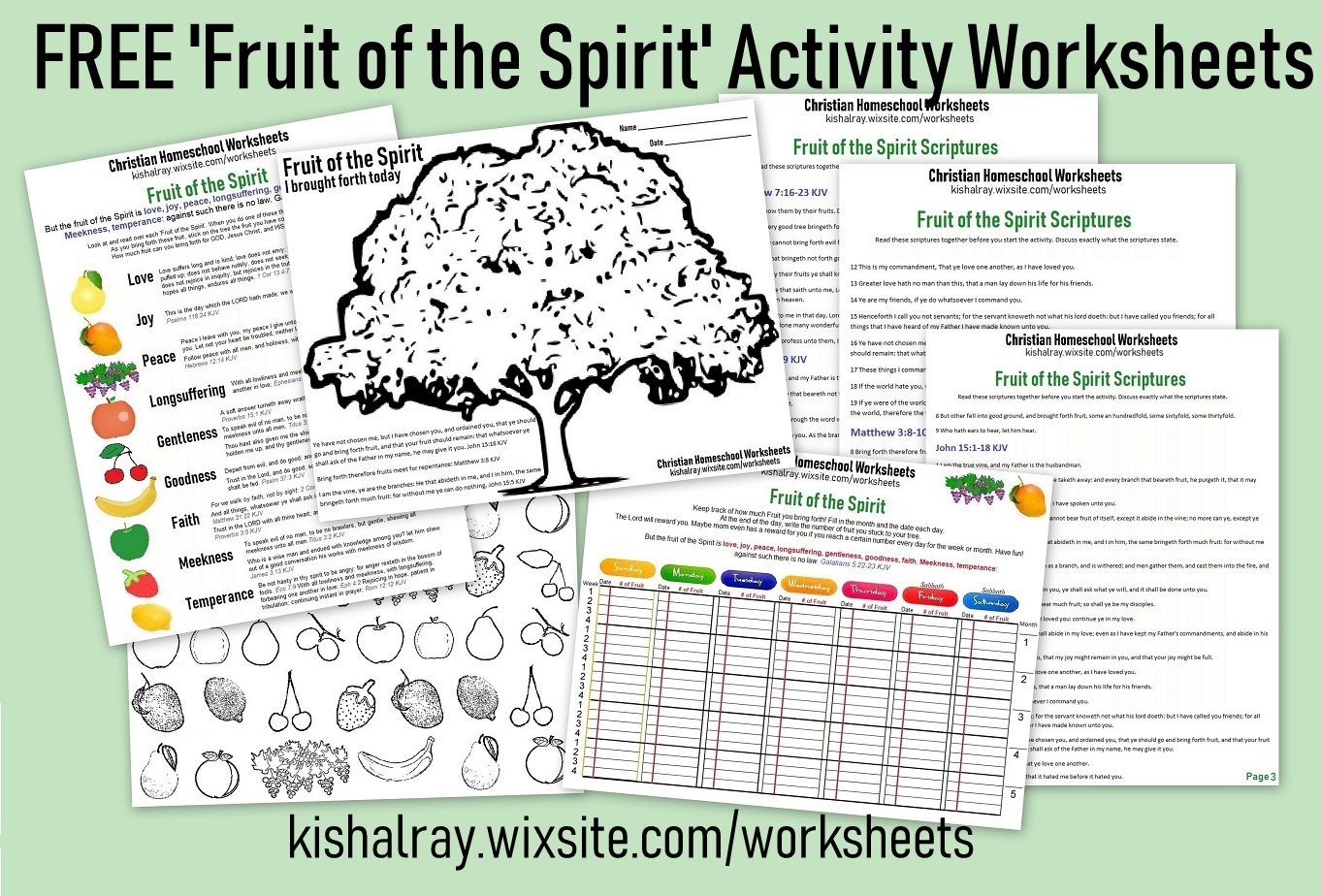 fruit of the spirit worksheets