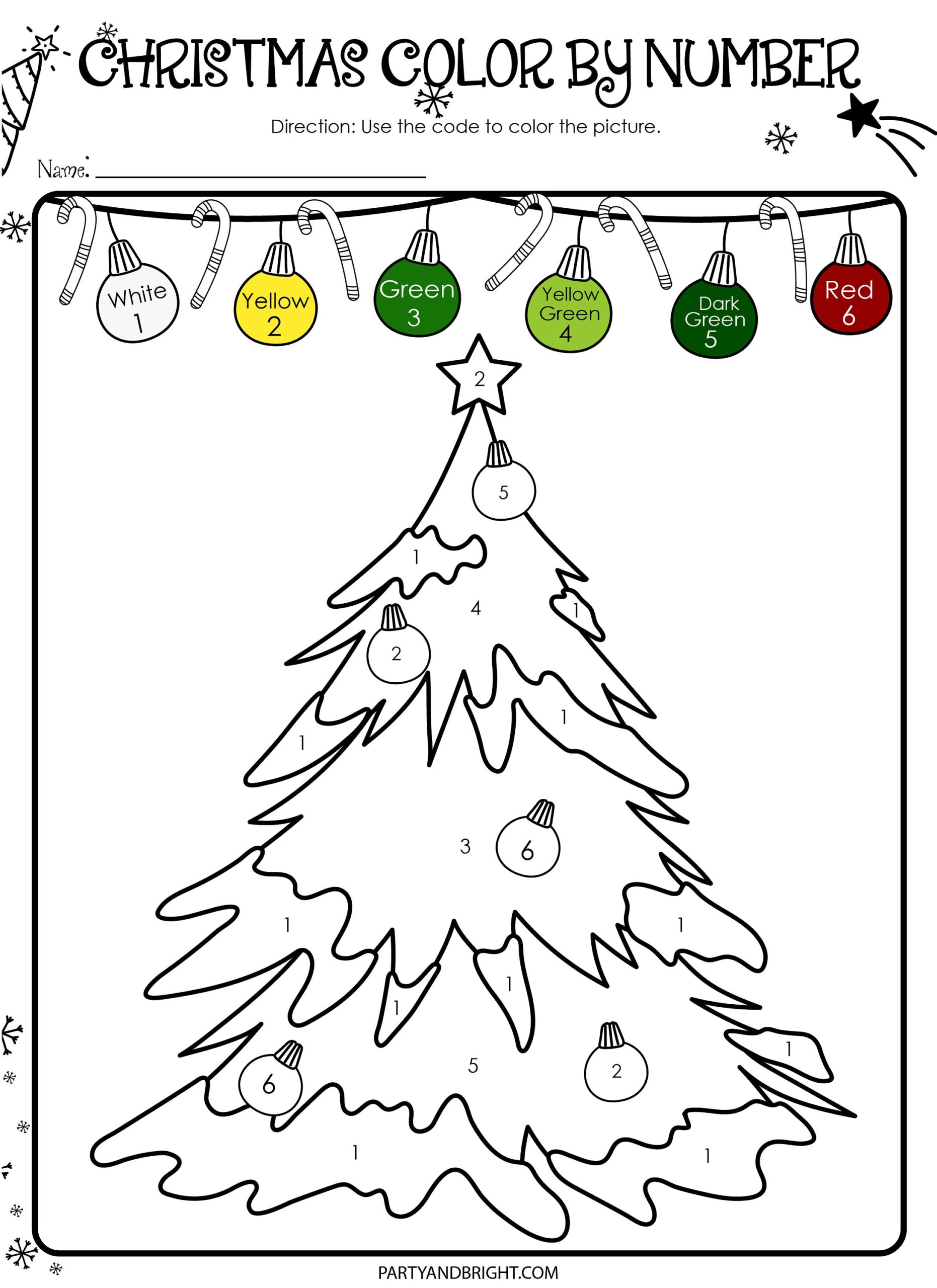 Christmas Color By Number Printable PDF Holiday Coloring Sheets Digital XMAS Coloring Pages For Kids Etsy