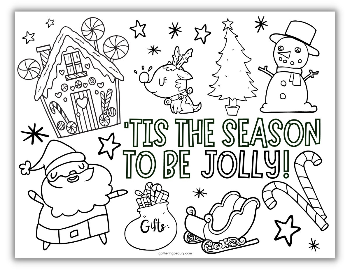 Christmas Coloring Worksheets Kindergarten