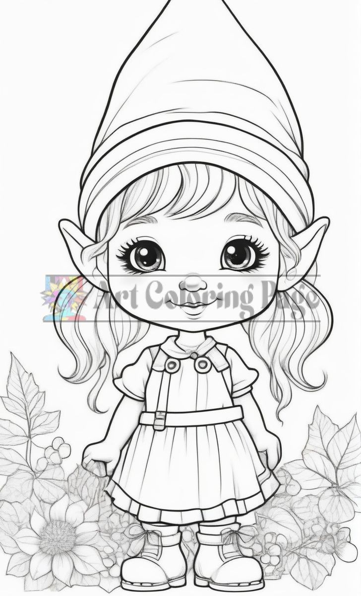 colouring pages of elves