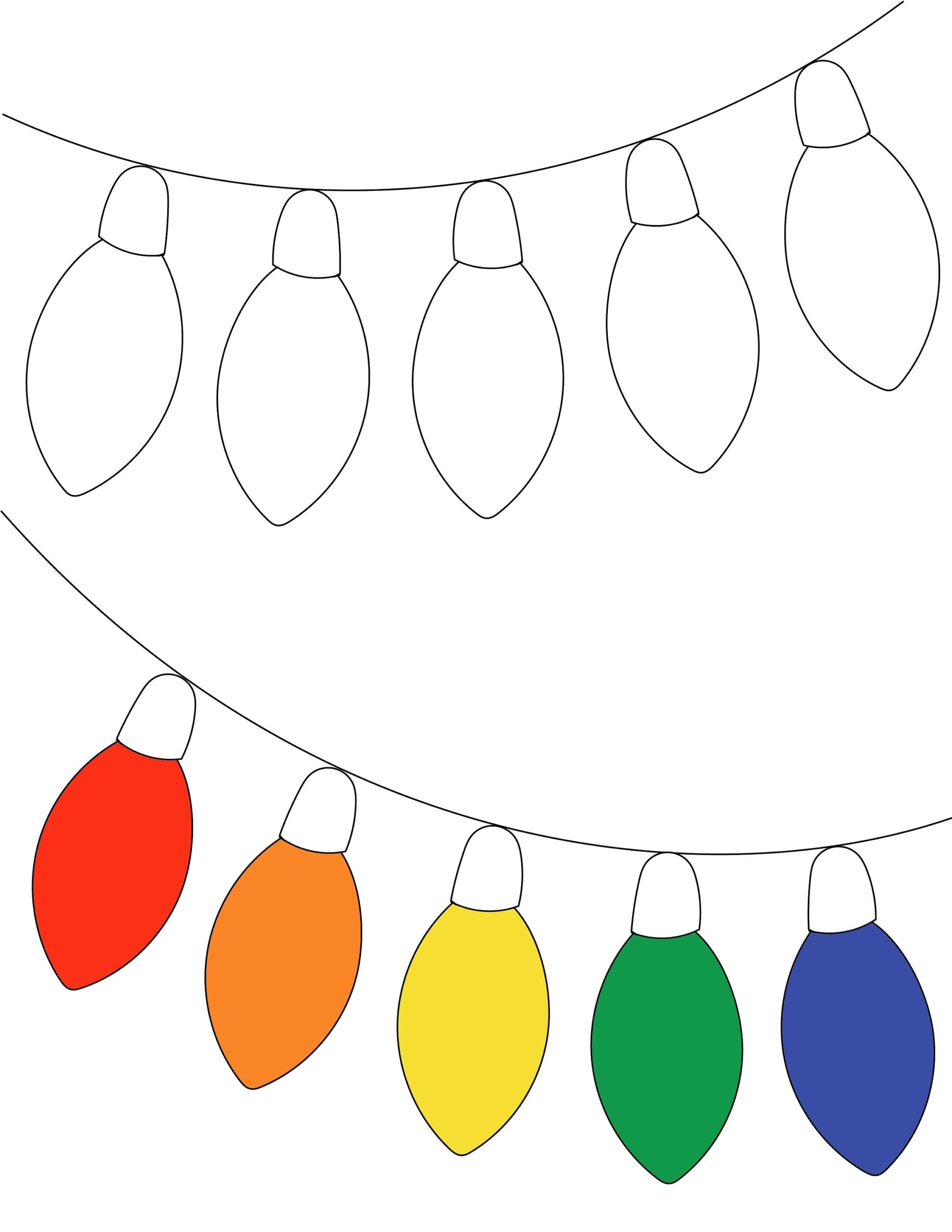 Christmas Lights Coloring Page Printable PDF Digital Download Etsy