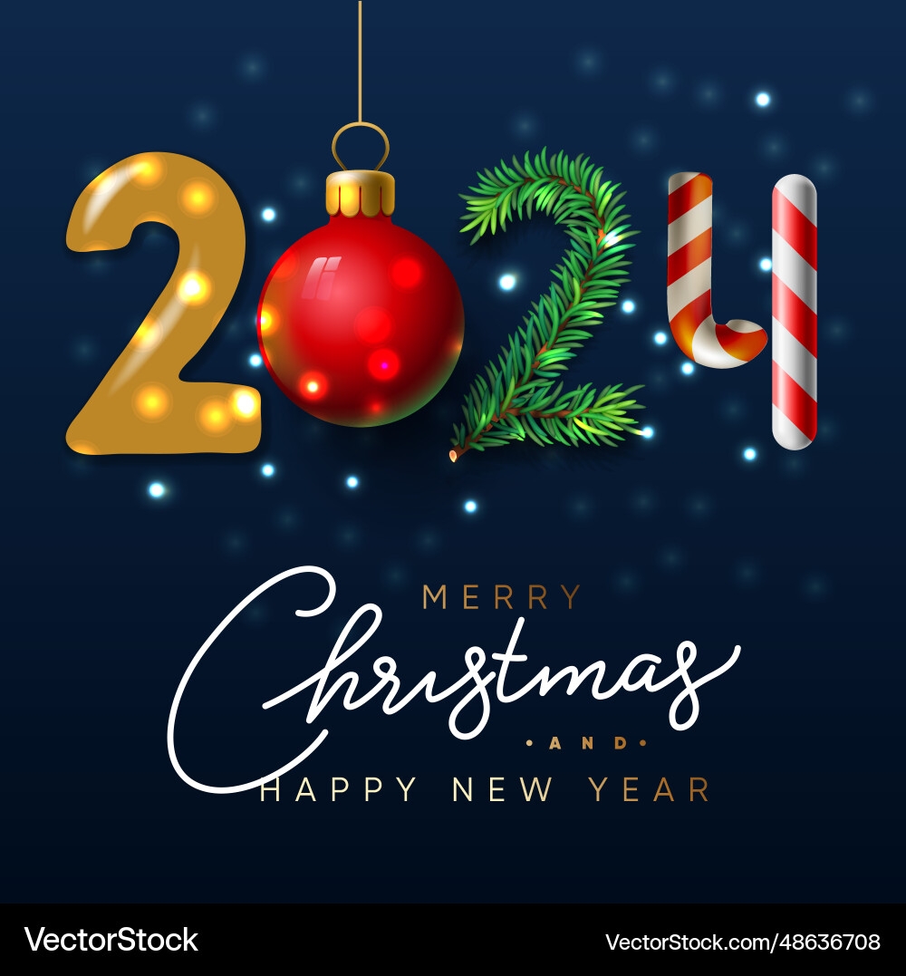 Christmas New Year 2024 Celebration Royalty Free Vector