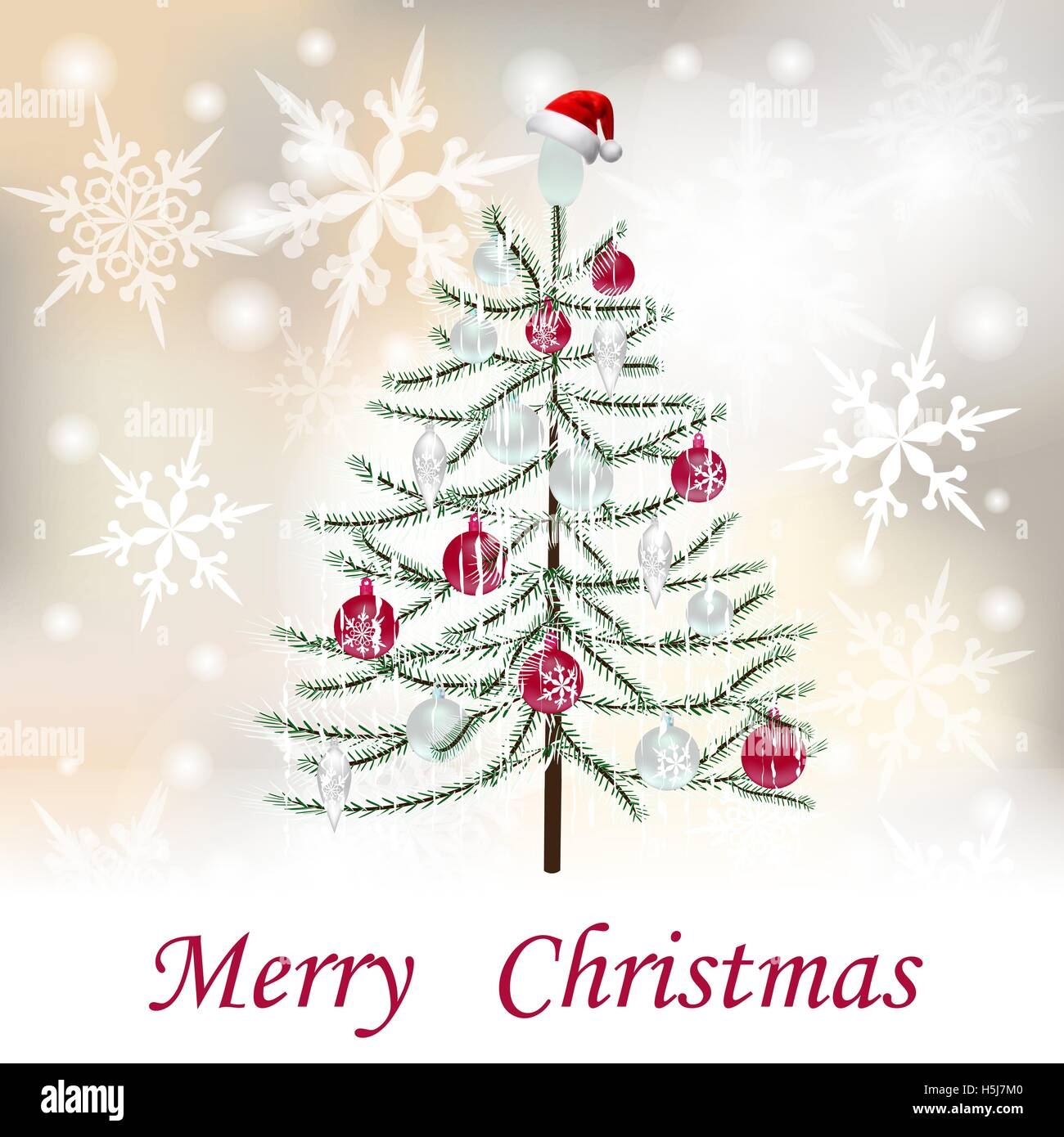 Christmas New Year S Holiday Cards Fancy Tree The Inscription With The Wishes Of Merry Christmas Illustration Stock Vector Image Art Alamy
