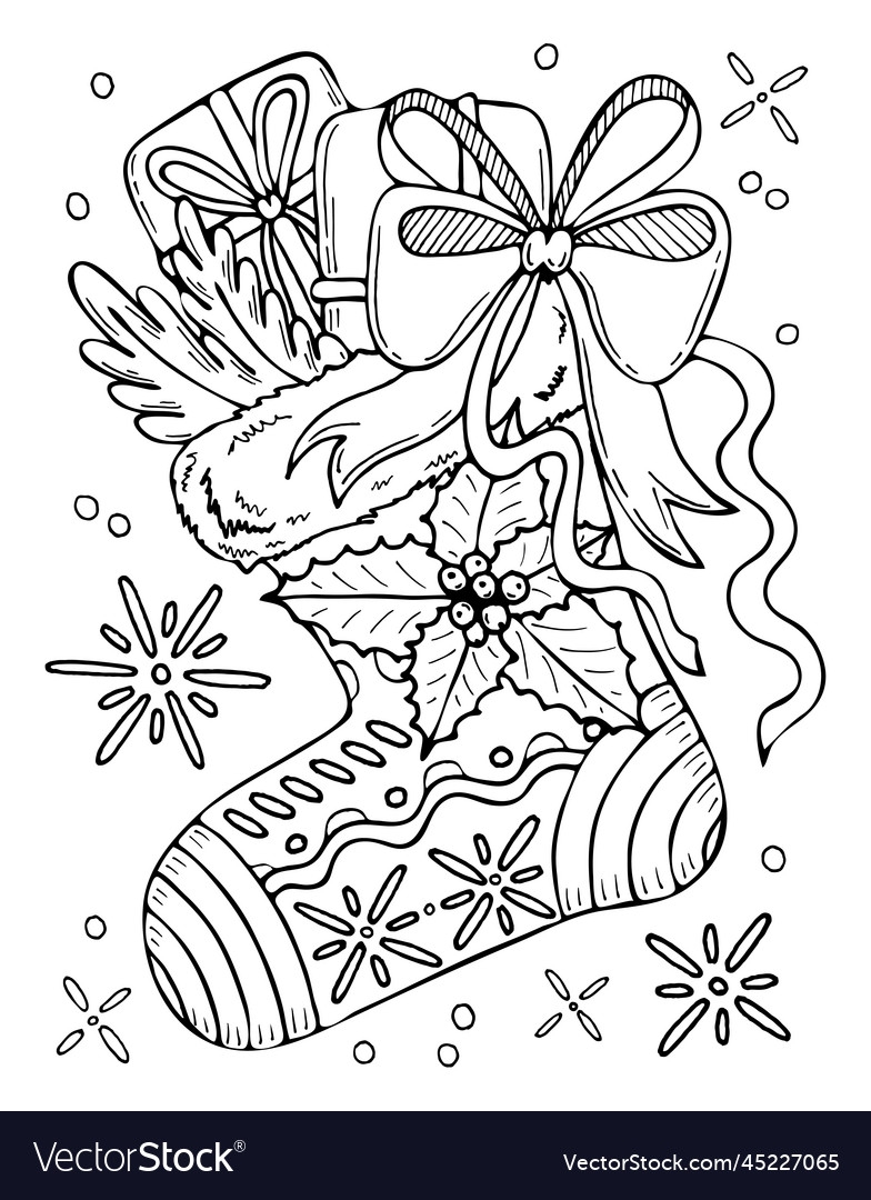 Christmas Socks Coloring Pages