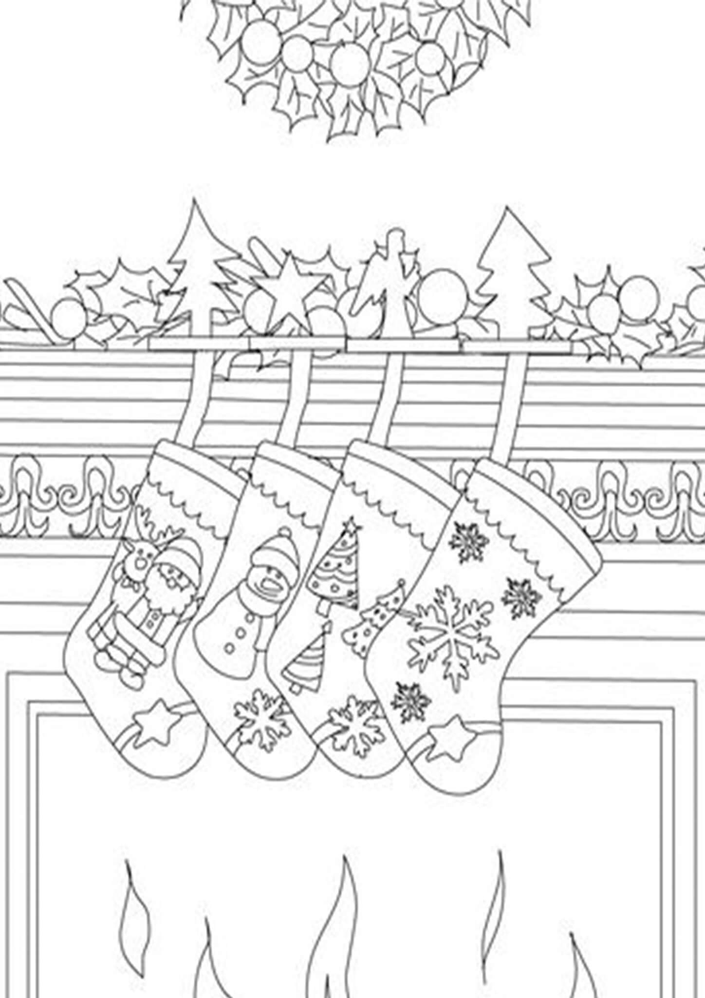 Christmas Stocking Coloring Pages For Kids Tulamama