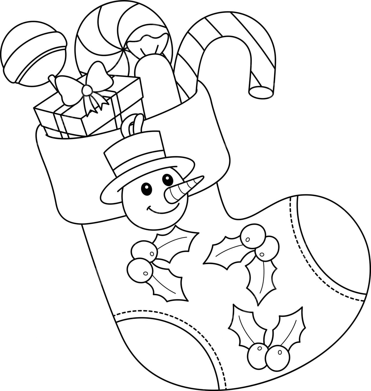 christmas socks coloring pages