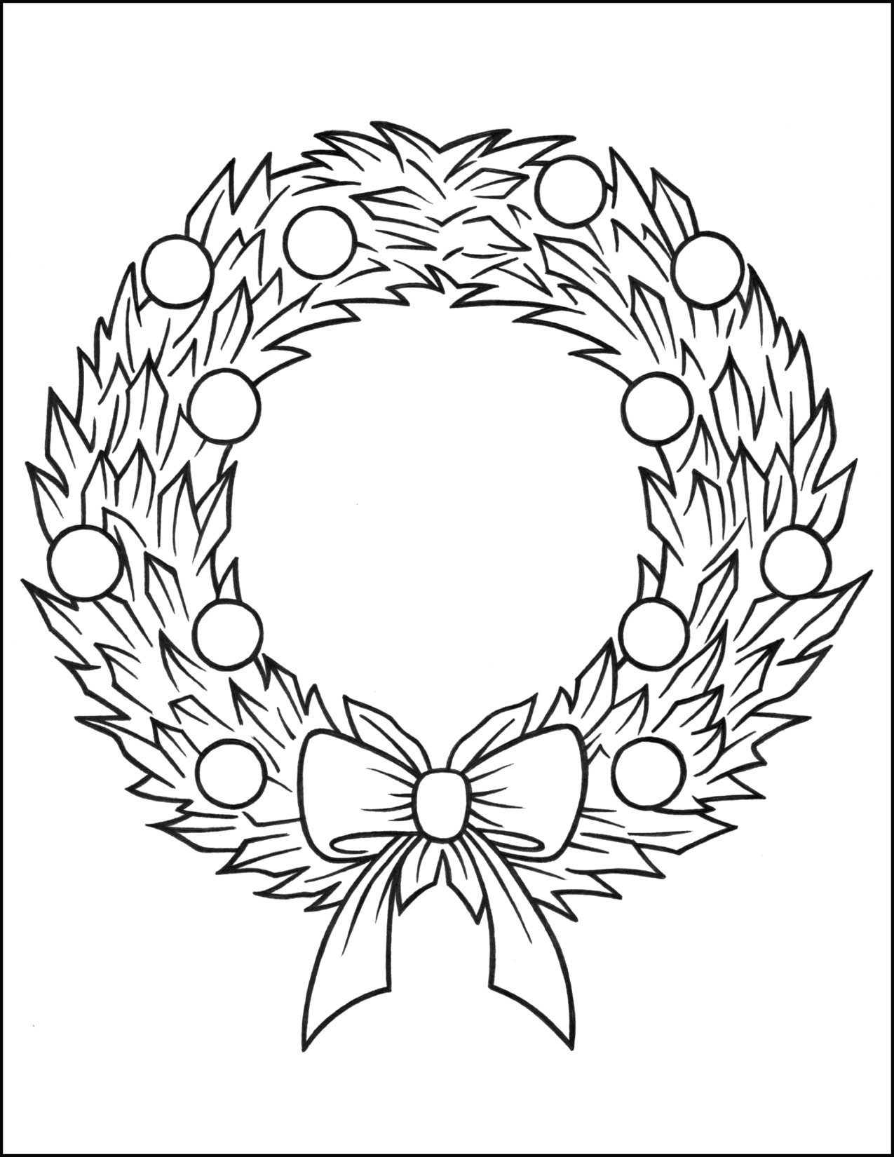 Christmas Wreath Coloring Pages