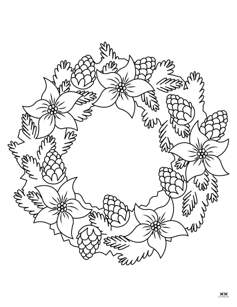 Christmas Wreath Coloring Pages 25 FREE Pages Printabulls