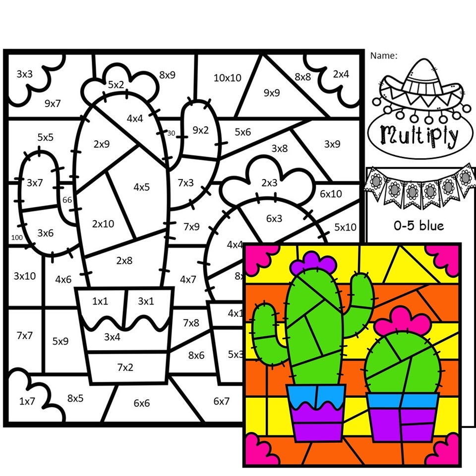 Cinco De Mayo Color By Number Multiplication Made By Teachers