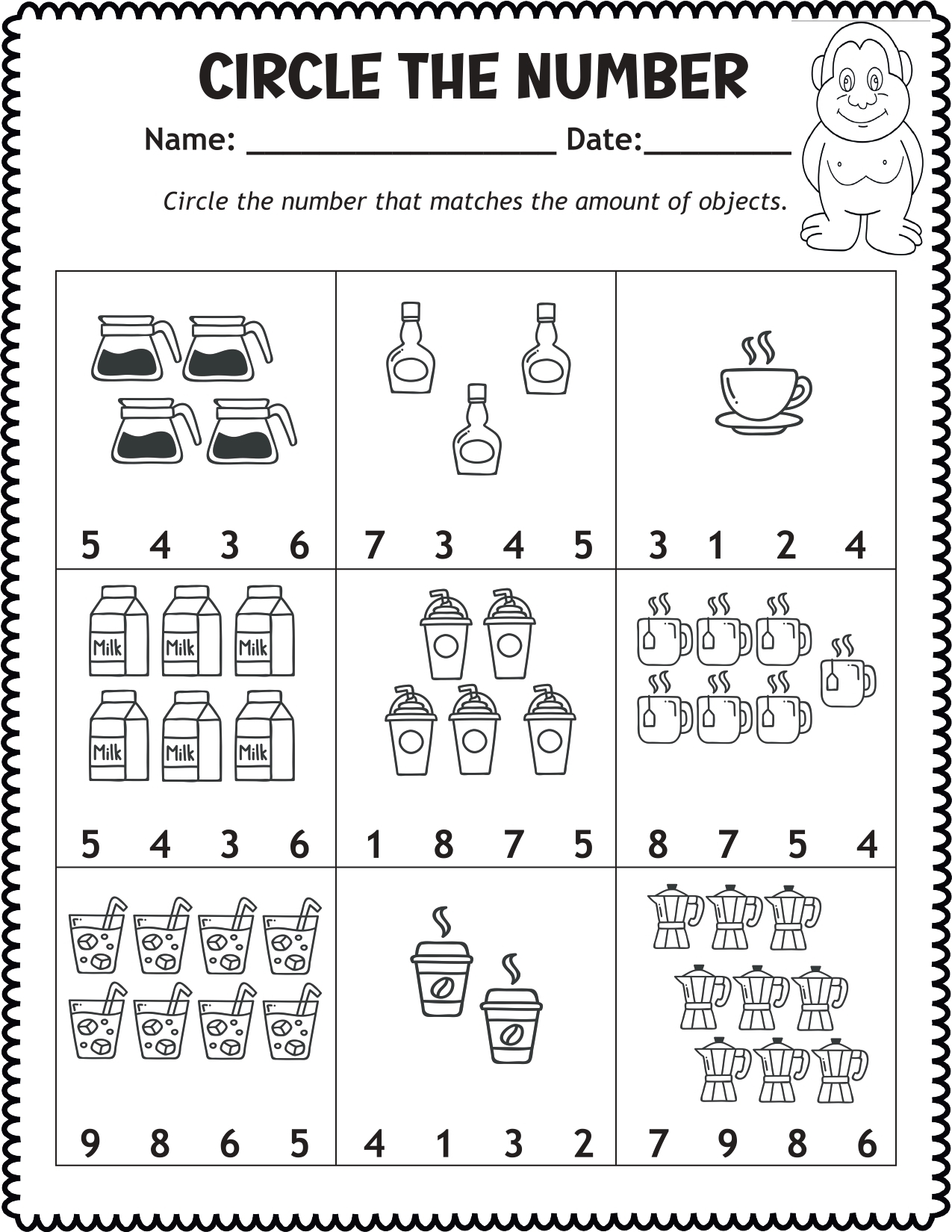 numbers worksheets for preschool