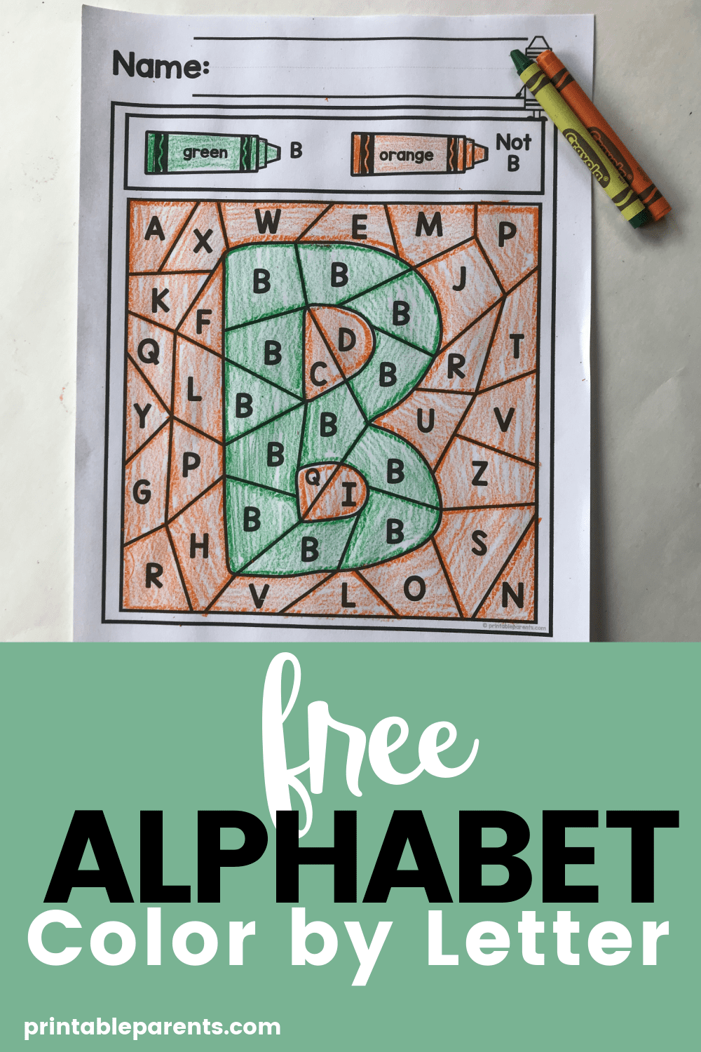 color by letter worksheets