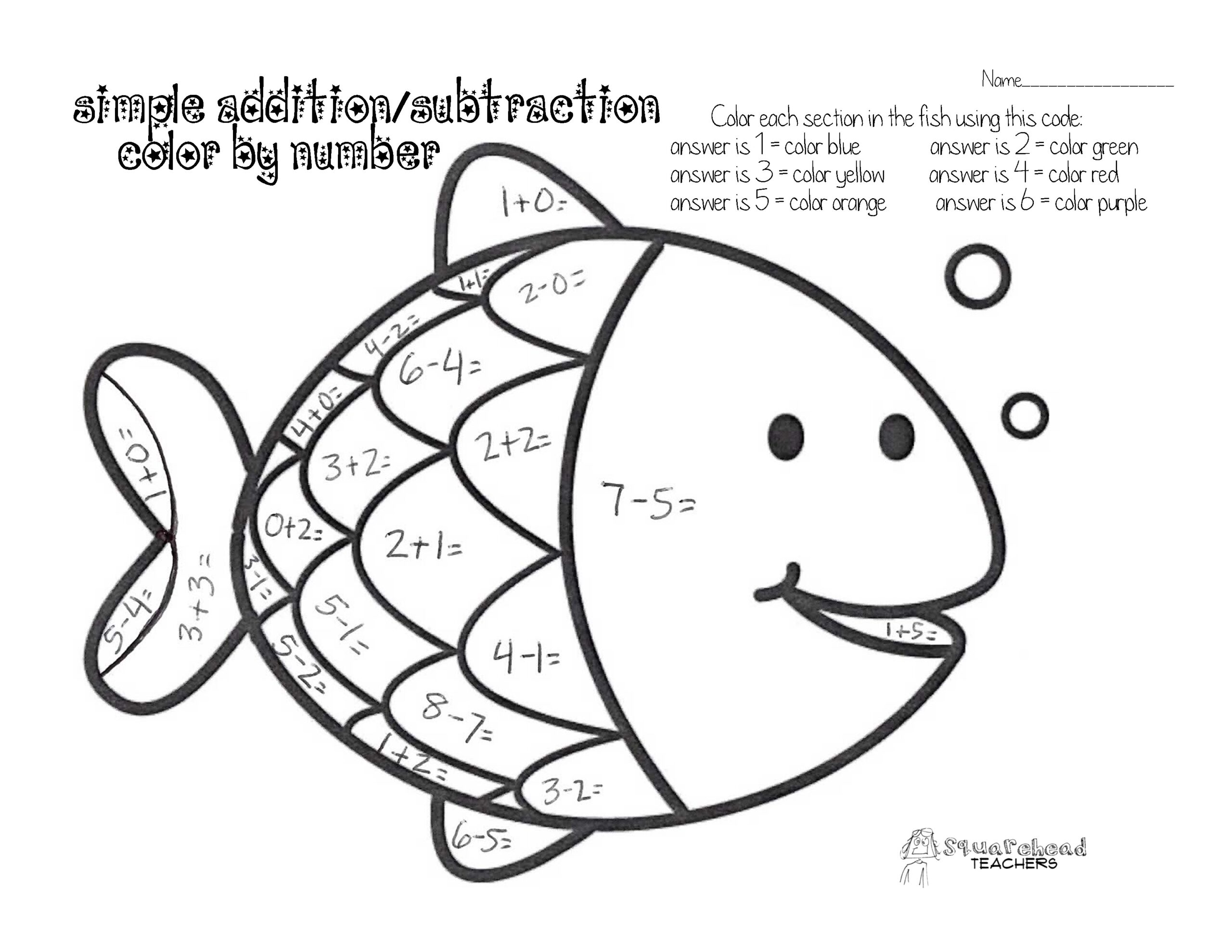 free color by number worksheets