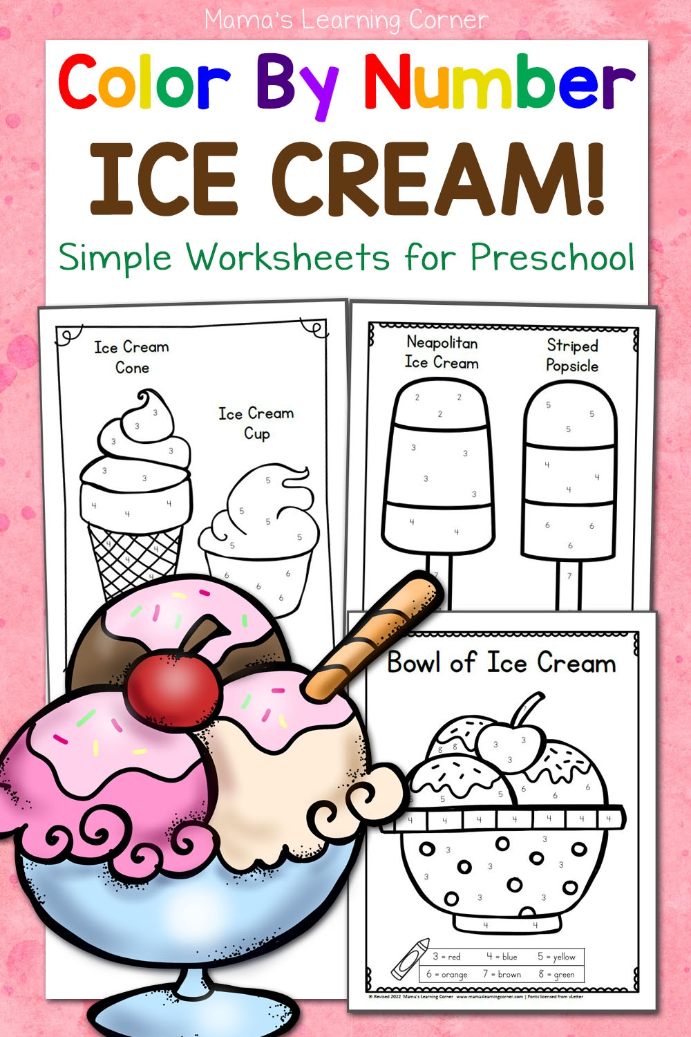 color by number worksheets for preschool