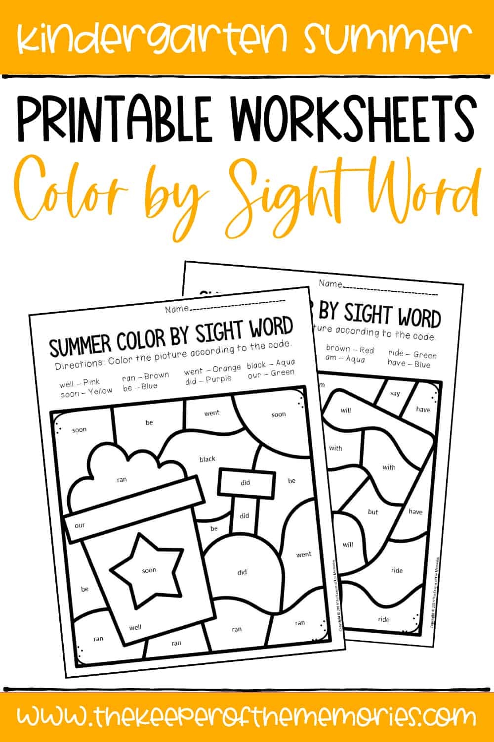 color by word worksheet