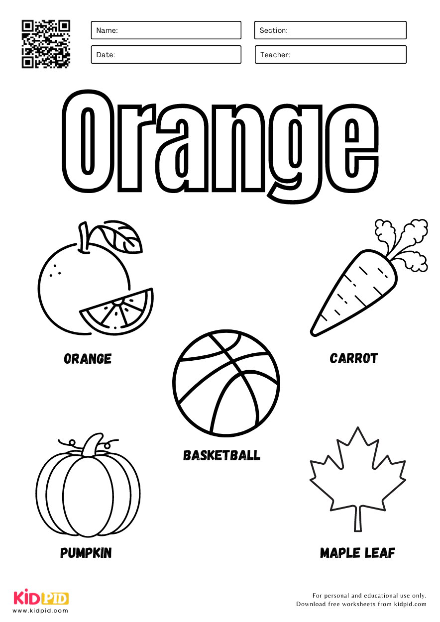 colors worksheet for kindergarten