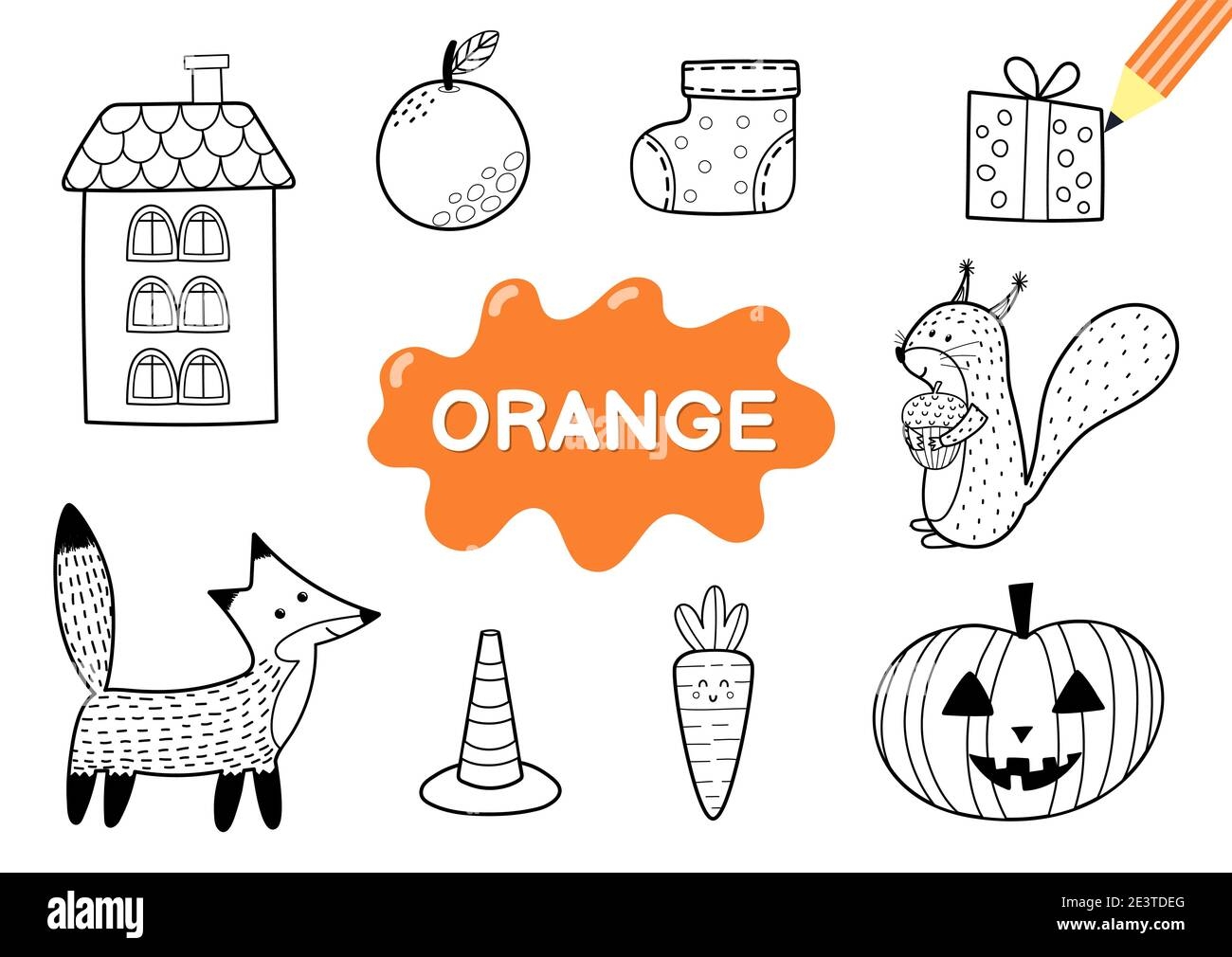 Color The Elements In Orange Coloring Page For Kids Educational Material For School Stock Vector Image Art Alamy Color The Elements In Orange Coloring Page For Kids Educational Material For School Stock Vector Image Art Alamy