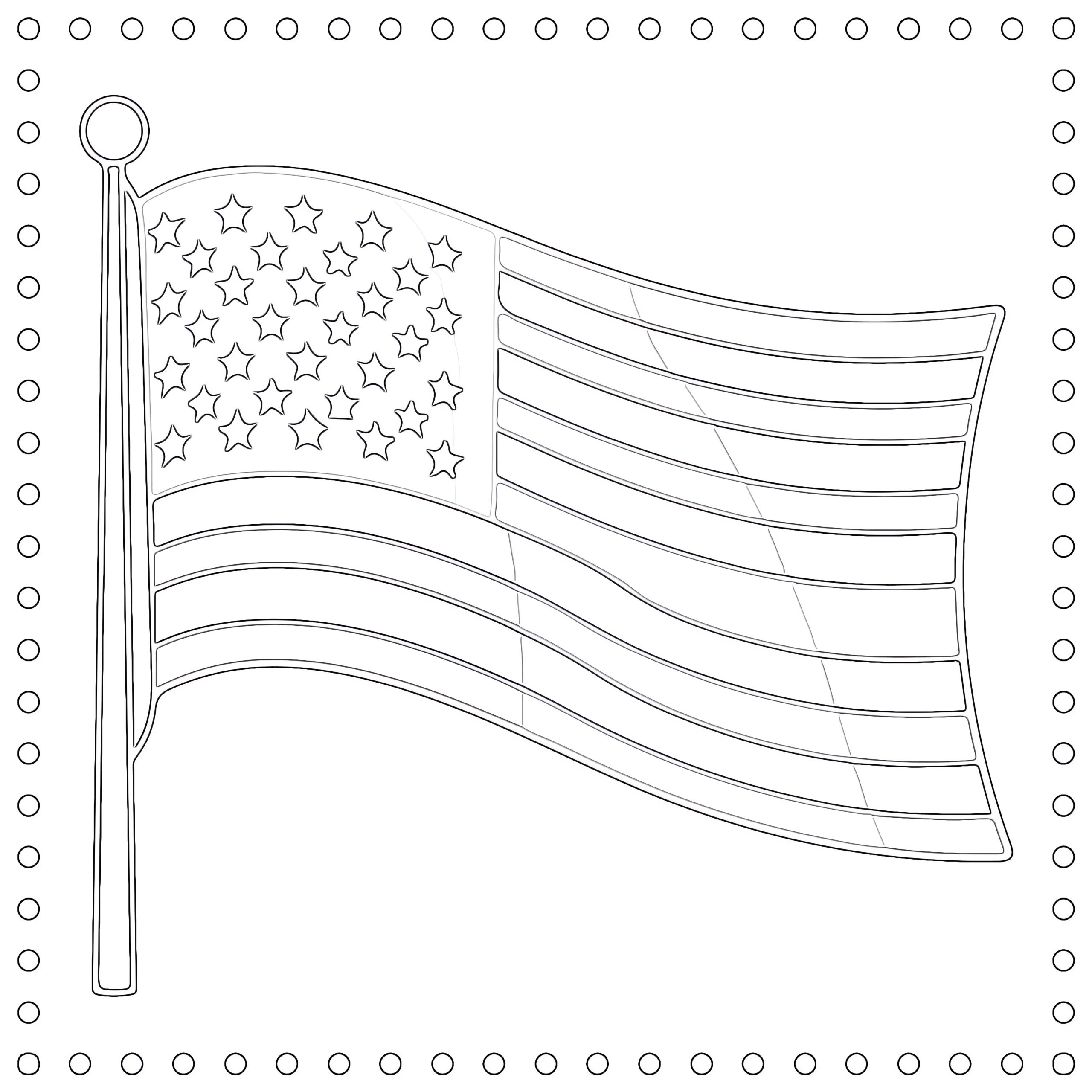 american flag colouring page