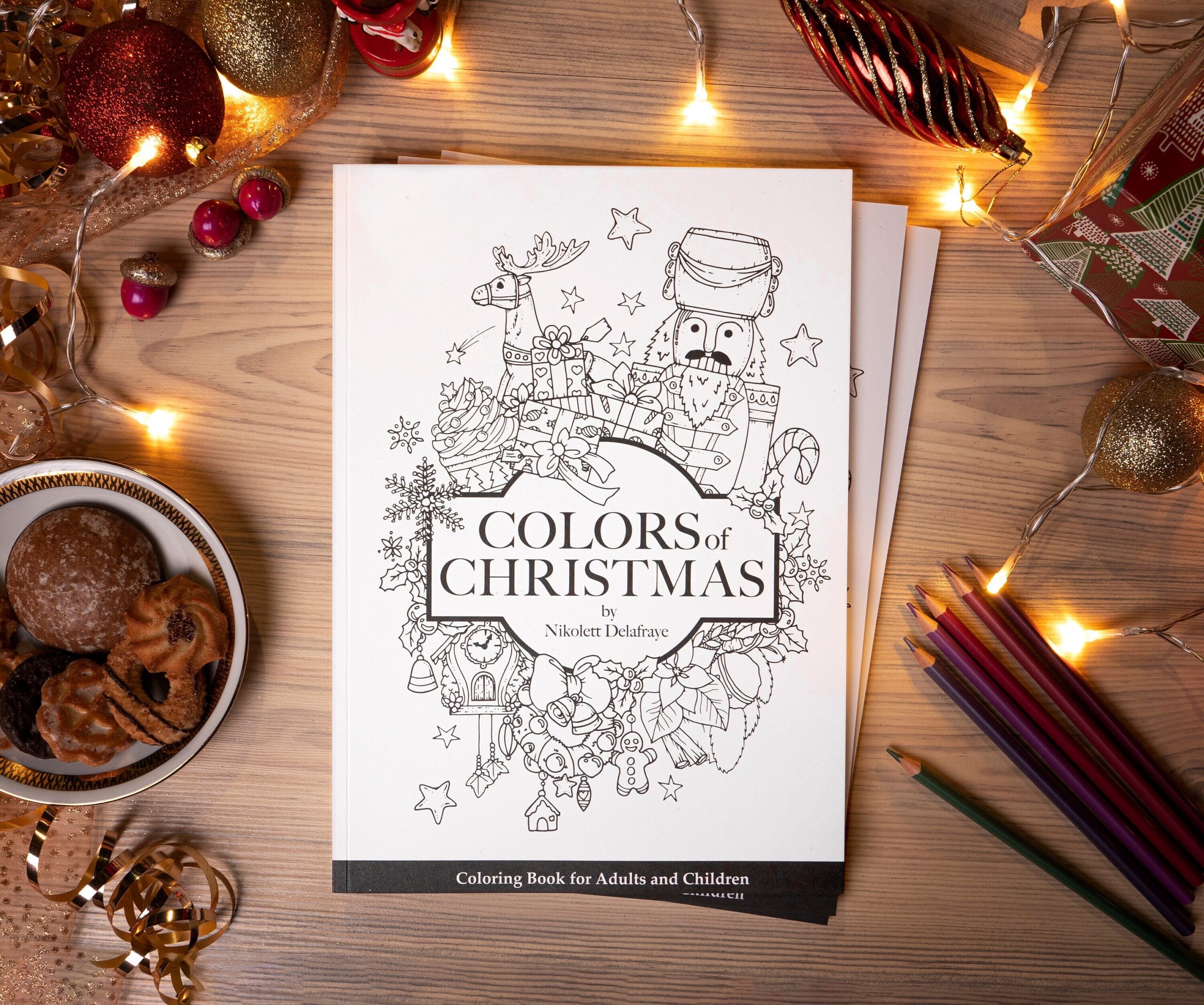 Coloring Book For Adults Kids Coloring Book 32 Illustrations Printed High Quality Paper Hard Copy Color Of Christmas Etsy