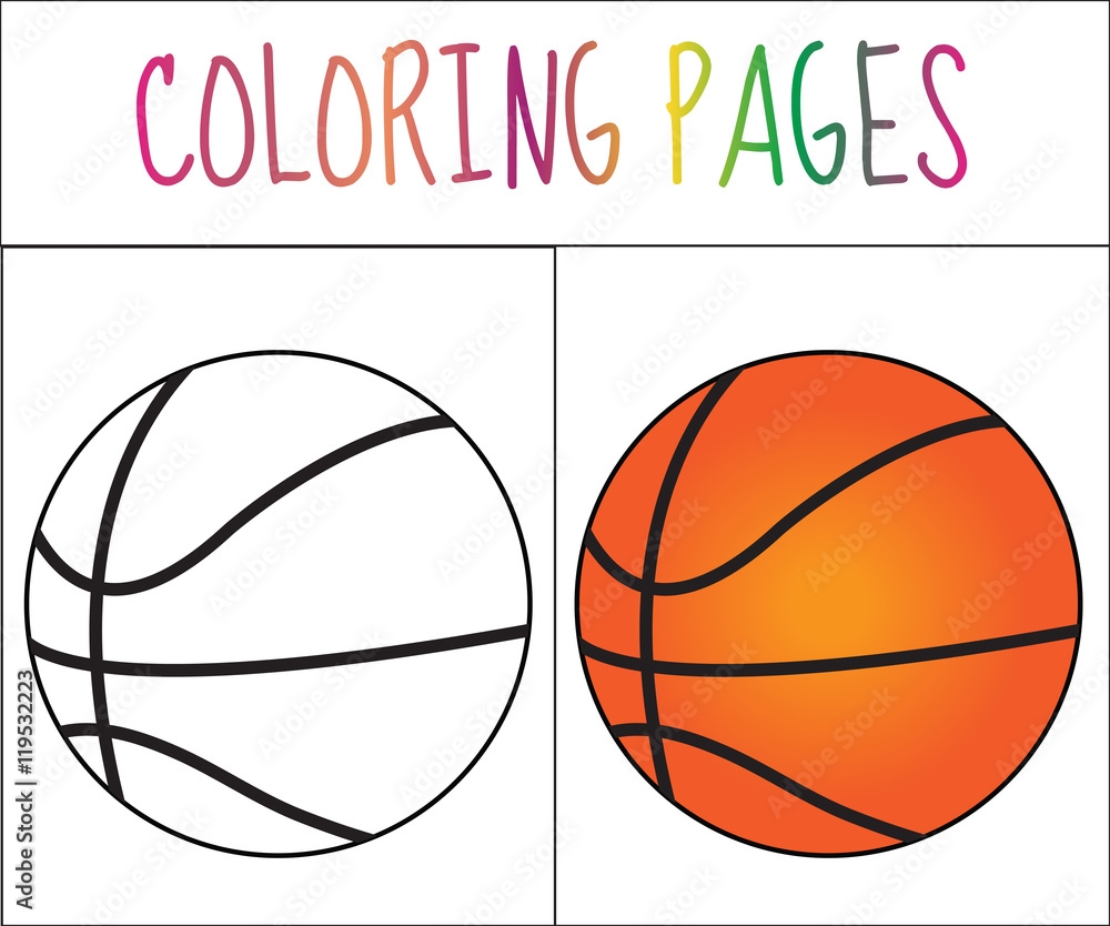 Coloring Book Page Basketball Ball Sketch And Color Version Coloring For Kids Vector Illustration Stock Vector Adobe Stock Coloring Book Page Basketball Ball Sketch And Color Version Coloring For Kids Vector Illustration Stock Vector Adobe Stock