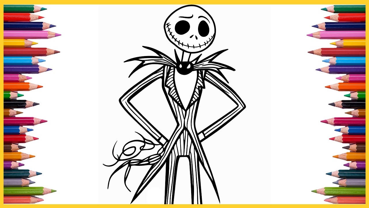 Coloring Jack Skellington The Nightmare Before Christmas Halloween Coloring Pages YouTube