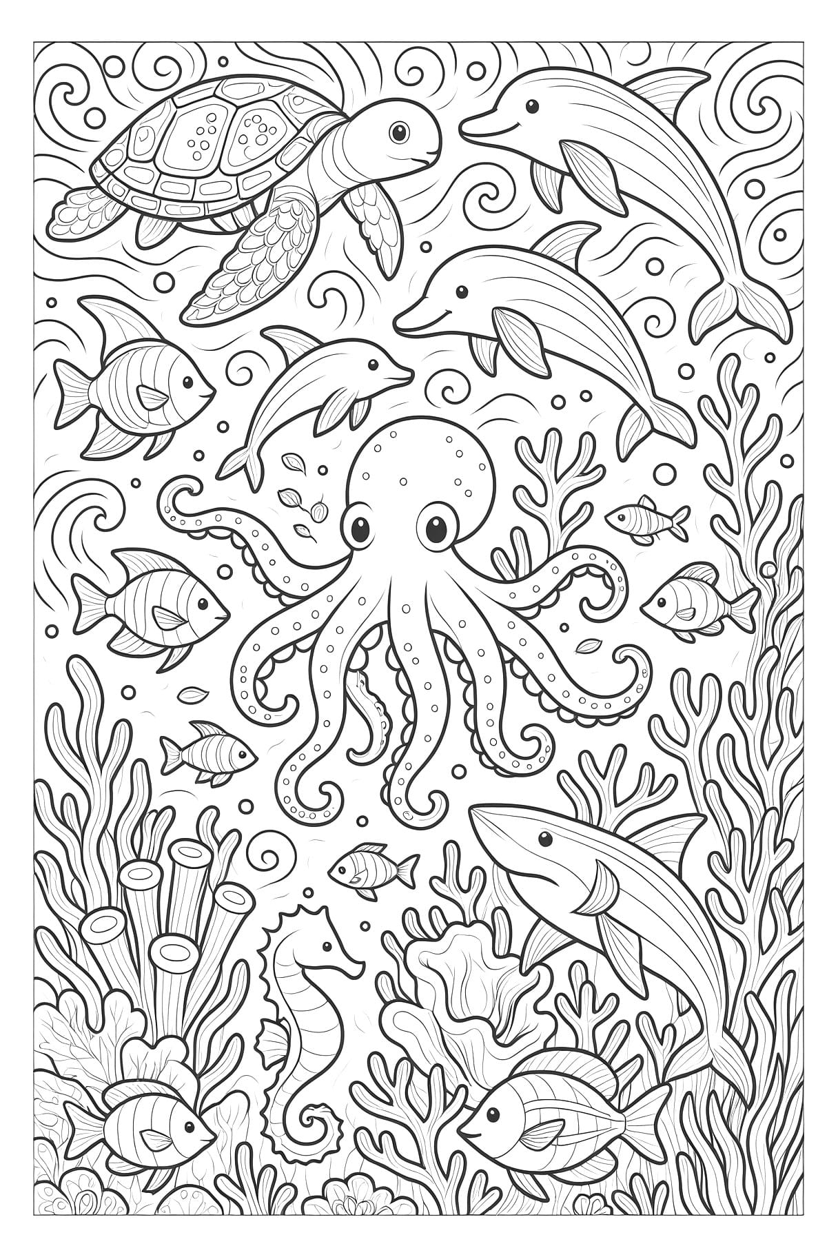 coloring pages ocean animals