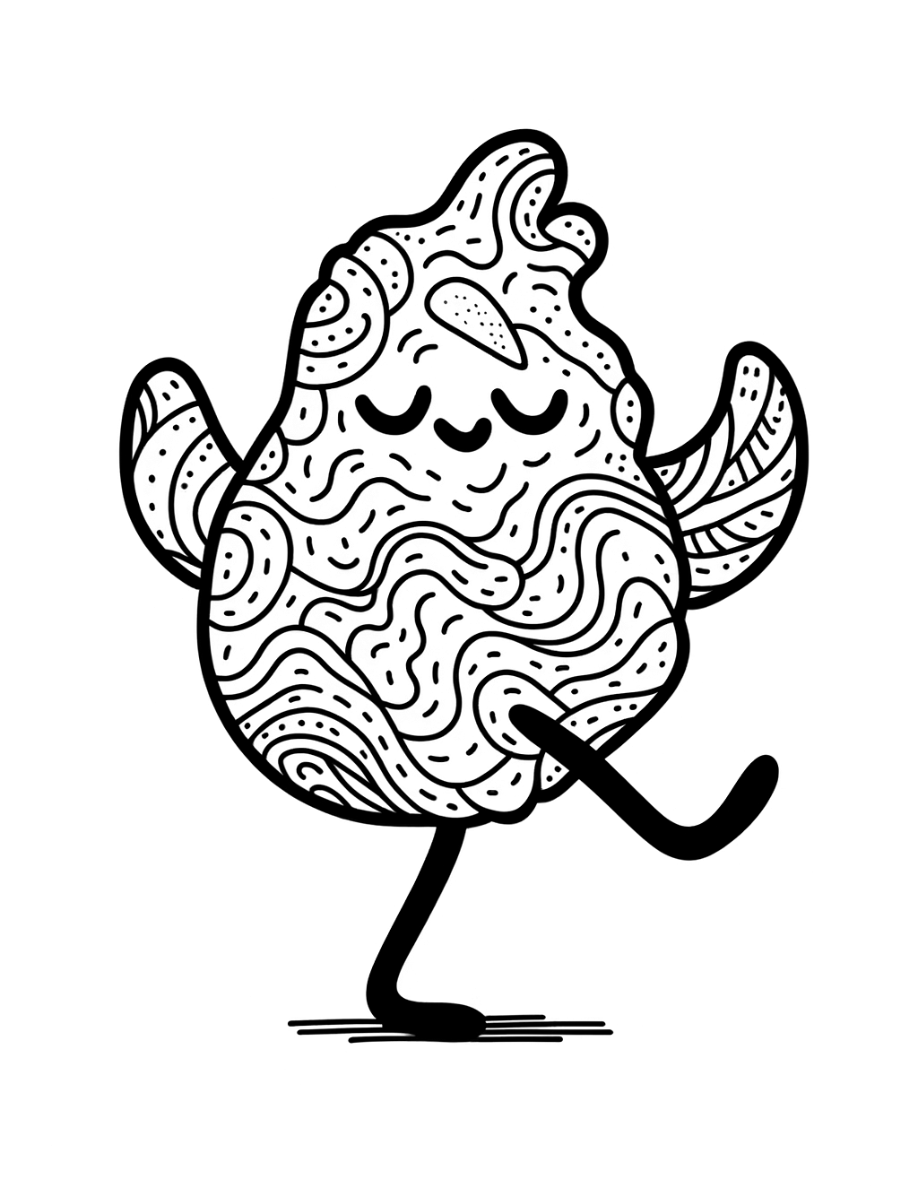 Coloring Page Of A Dancing Chicken Nugget PageCrayon