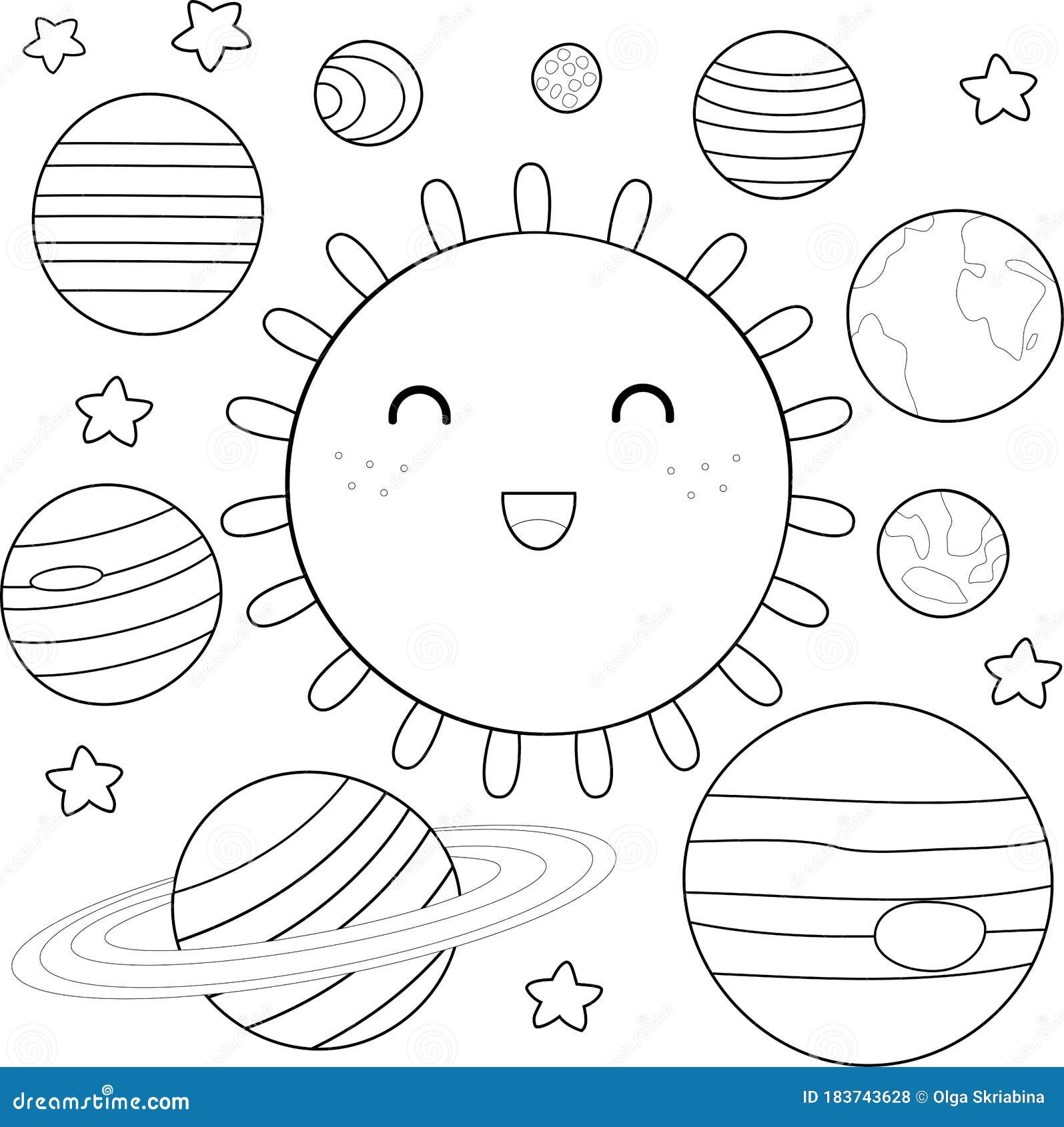 solar system coloring page