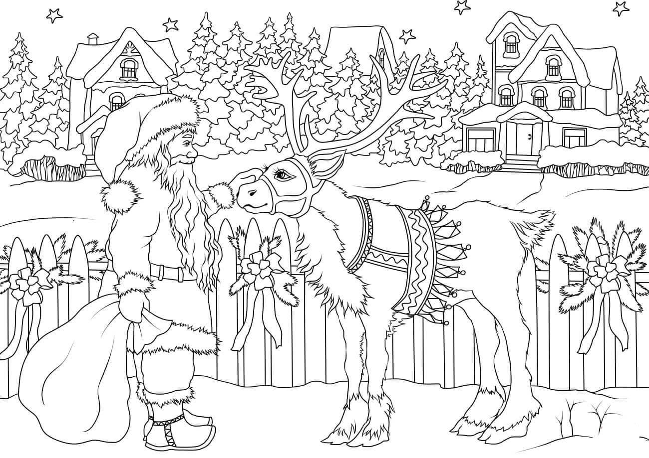 Coloring Page Santa With Reindeer Free Printables Img 31834 Coloring Page Santa With Reindeer Free Printables Img 31834