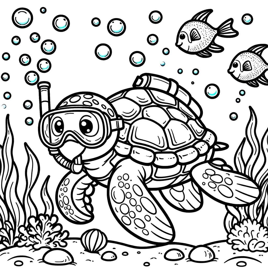 sea turtle color page