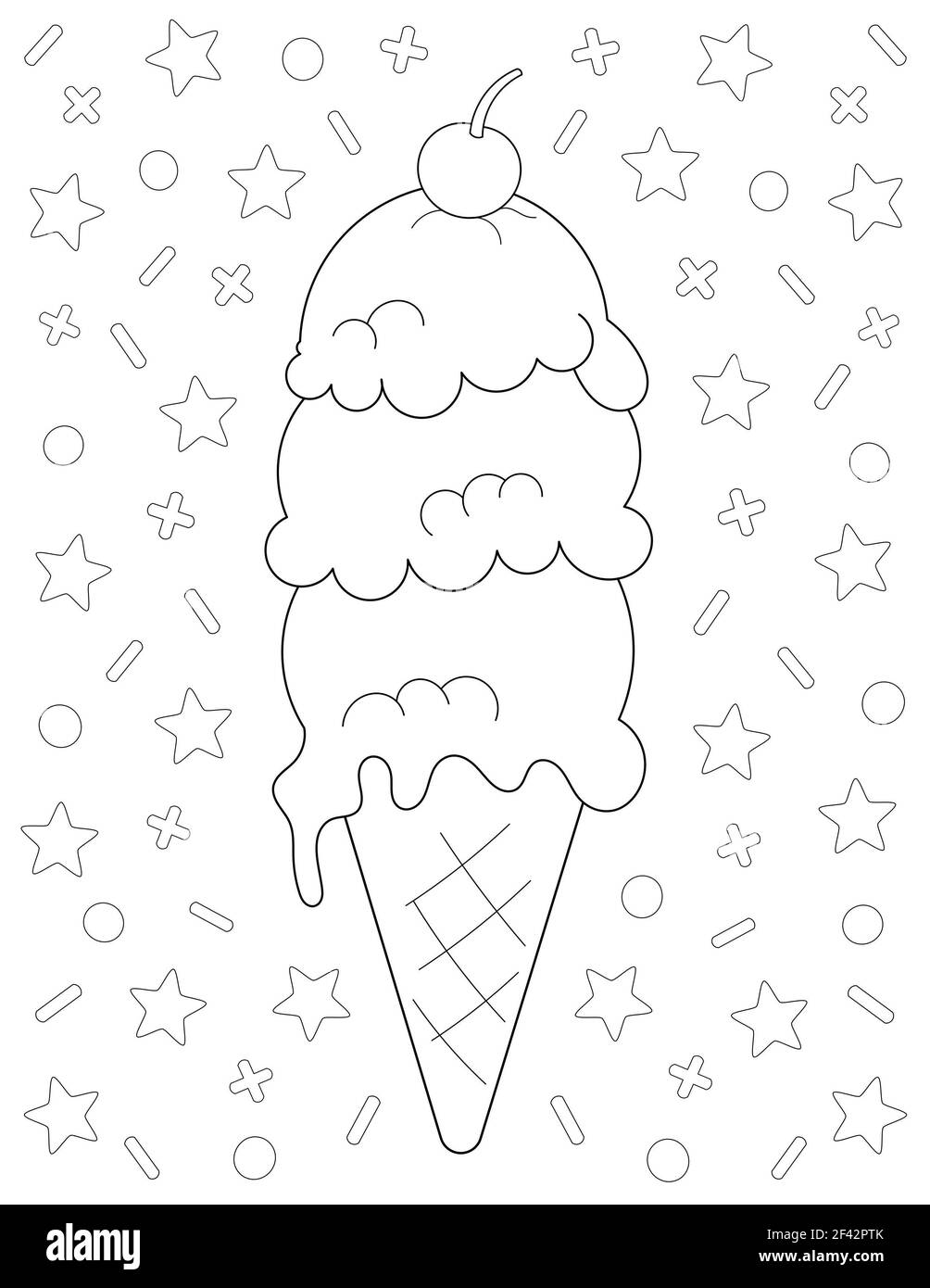 Ice Cream Cone Coloring Page