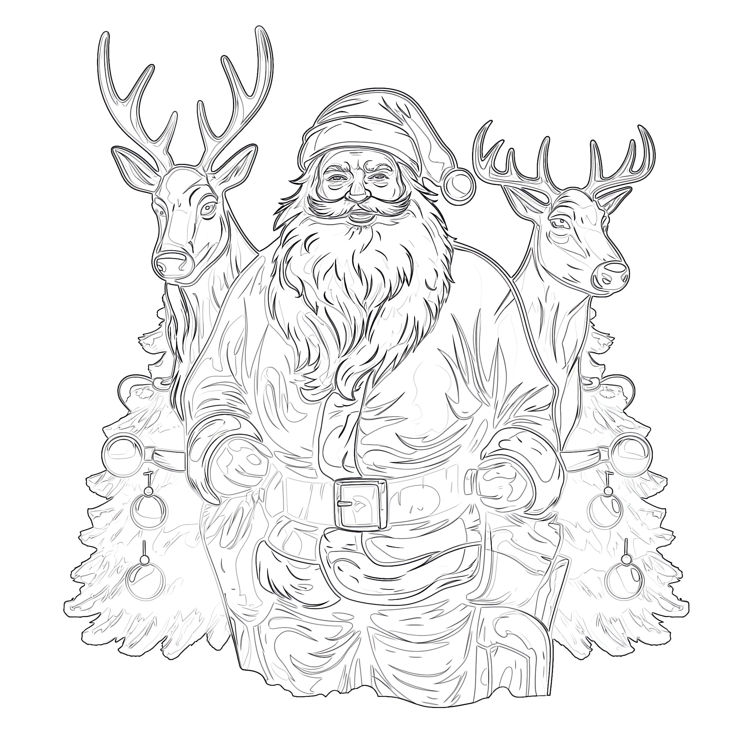 Coloring Pages Of Santa Claus And Reindeer Coloring Pages Mimi Panda