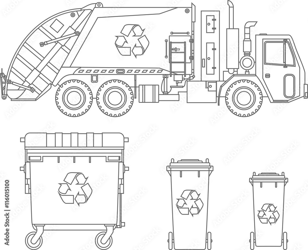 Coloring Pages Set Of Garbage Truck And Different Types Of Dumpsters Flat Linear Vector Icons Isolated On White Background Vector Illustration Stock Vector Adobe Stock Coloring Pages Set Of Garbage Truck And Different Types Of Dumpsters Flat Linear Vector Icons Isolated On White Background Vector Illustration Stock Vector Adobe Stock