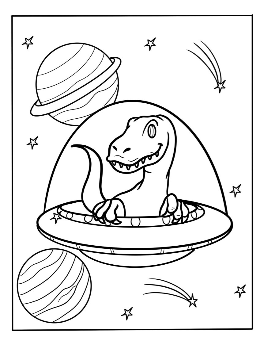 space ship coloring page