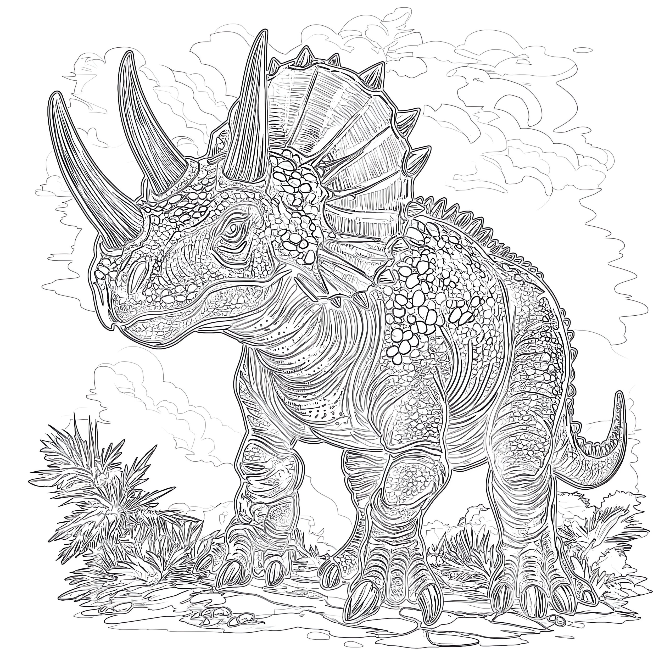 dinosaur coloring pages triceratops