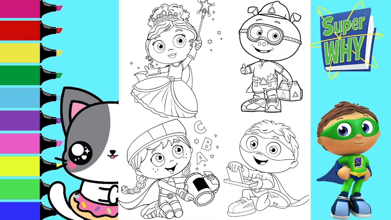 Coloring Super Why Red Riding Whyatt Princess Presto Alpha Pig Coloring Book Compilation SDJR YouTube Coloring Super Why Red Riding Whyatt Princess Presto Alpha Pig Coloring Book Compilation SDJR YouTube