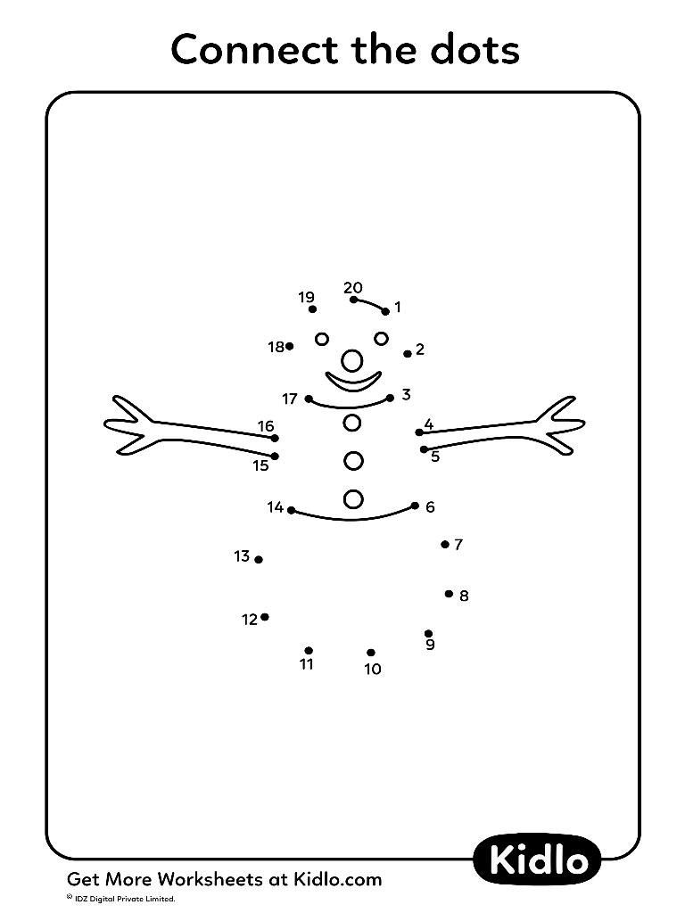 Connect The Dots 1 20 Activity Worksheet 09 Kidlo