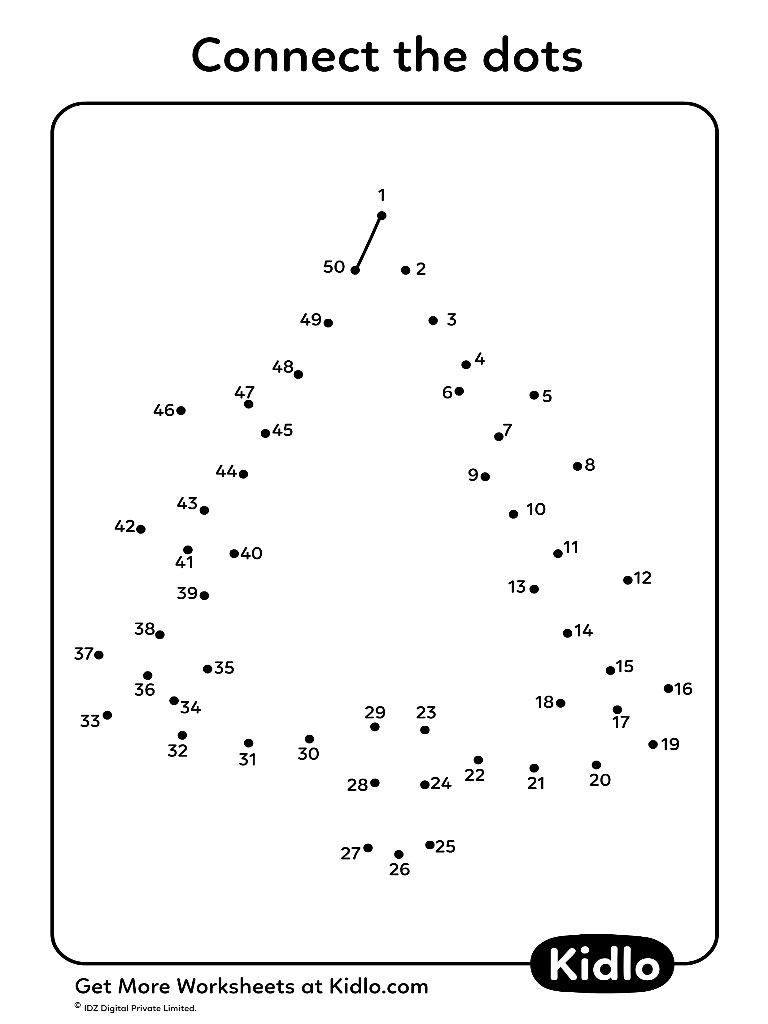 Connect The Dots 1 50 Activity Worksheet 12 Kidlo