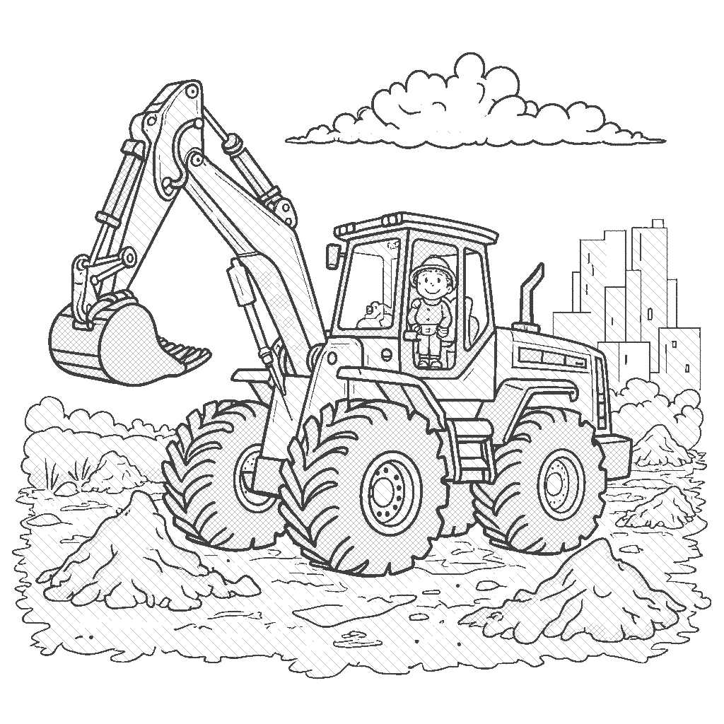 construction site colouring pages