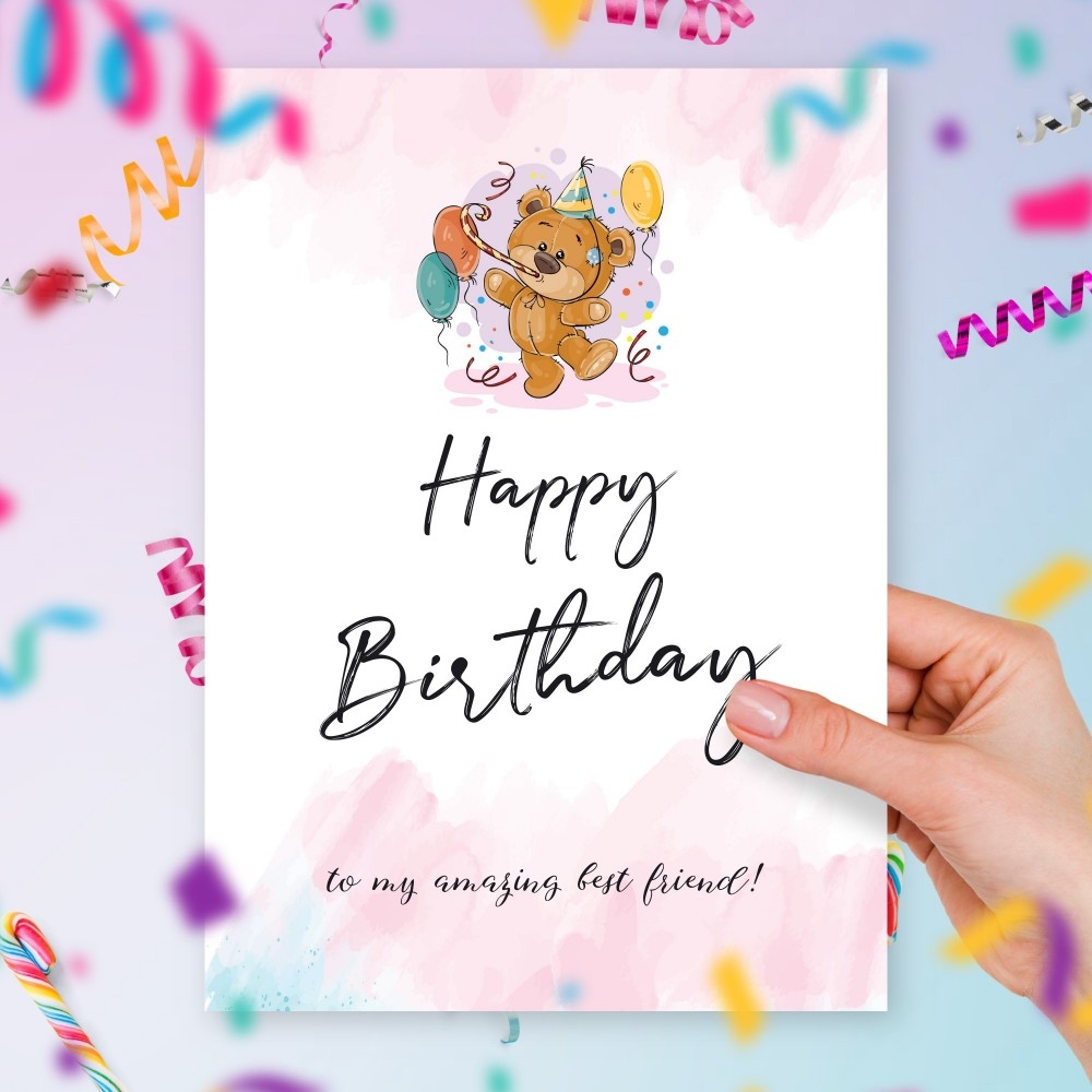 Cool Birthday Card For Amazing Best Friend Template Editable Online